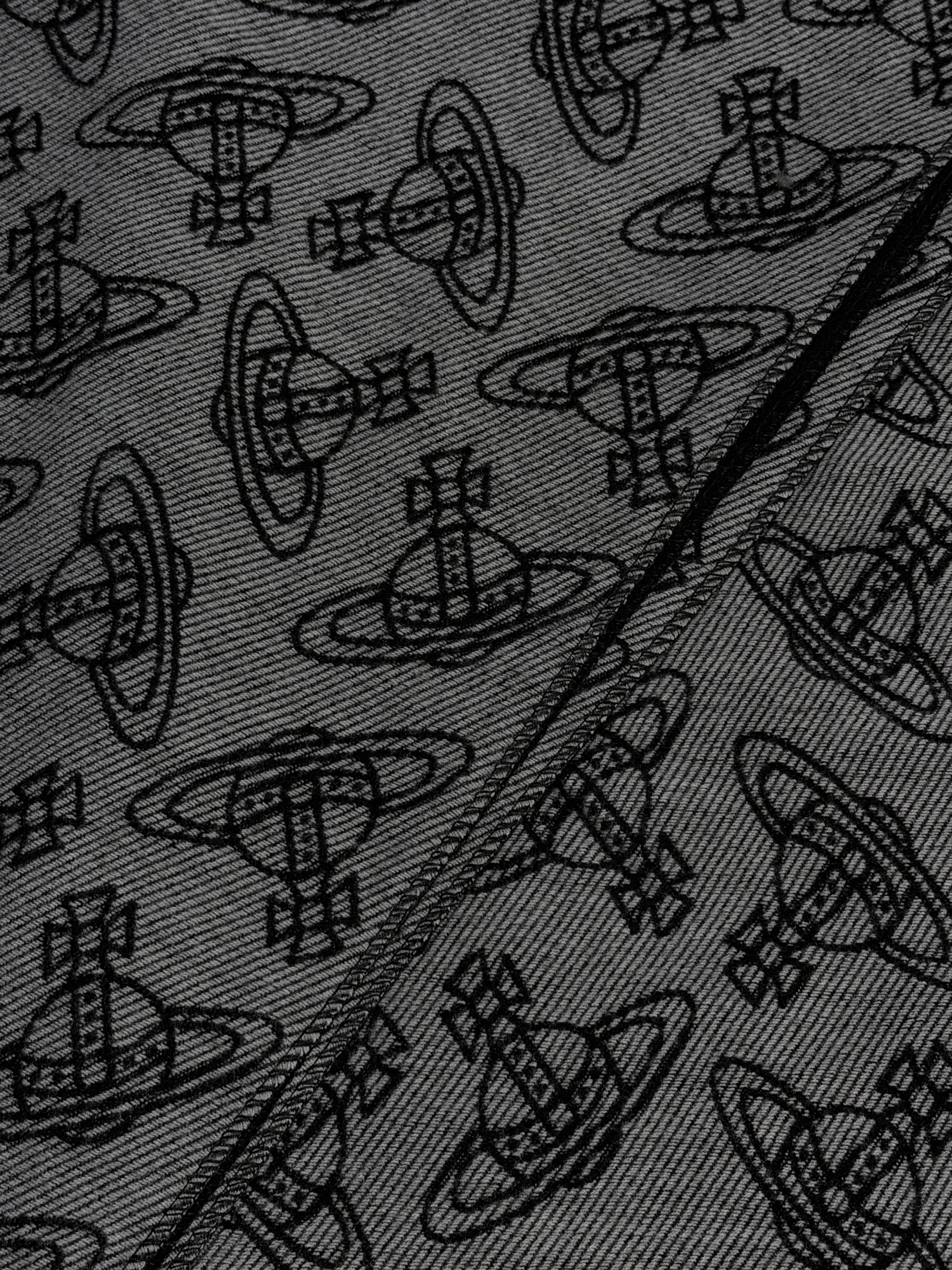 VW Double Side Allover Orb Print Scarf - Dark Gray