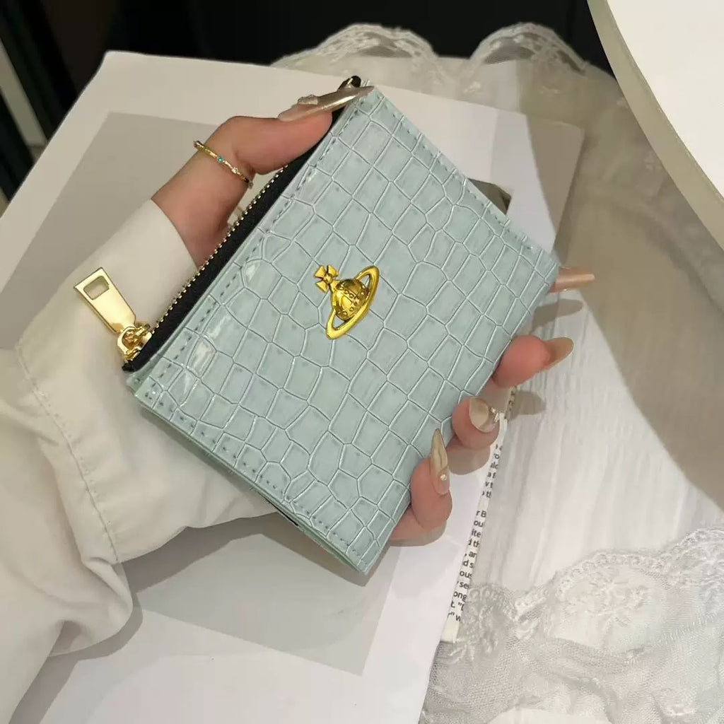 VW Slim Flap Purse - Blue