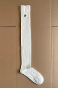 VW Saturn Embroidered Over-the-Knee Socks - White
