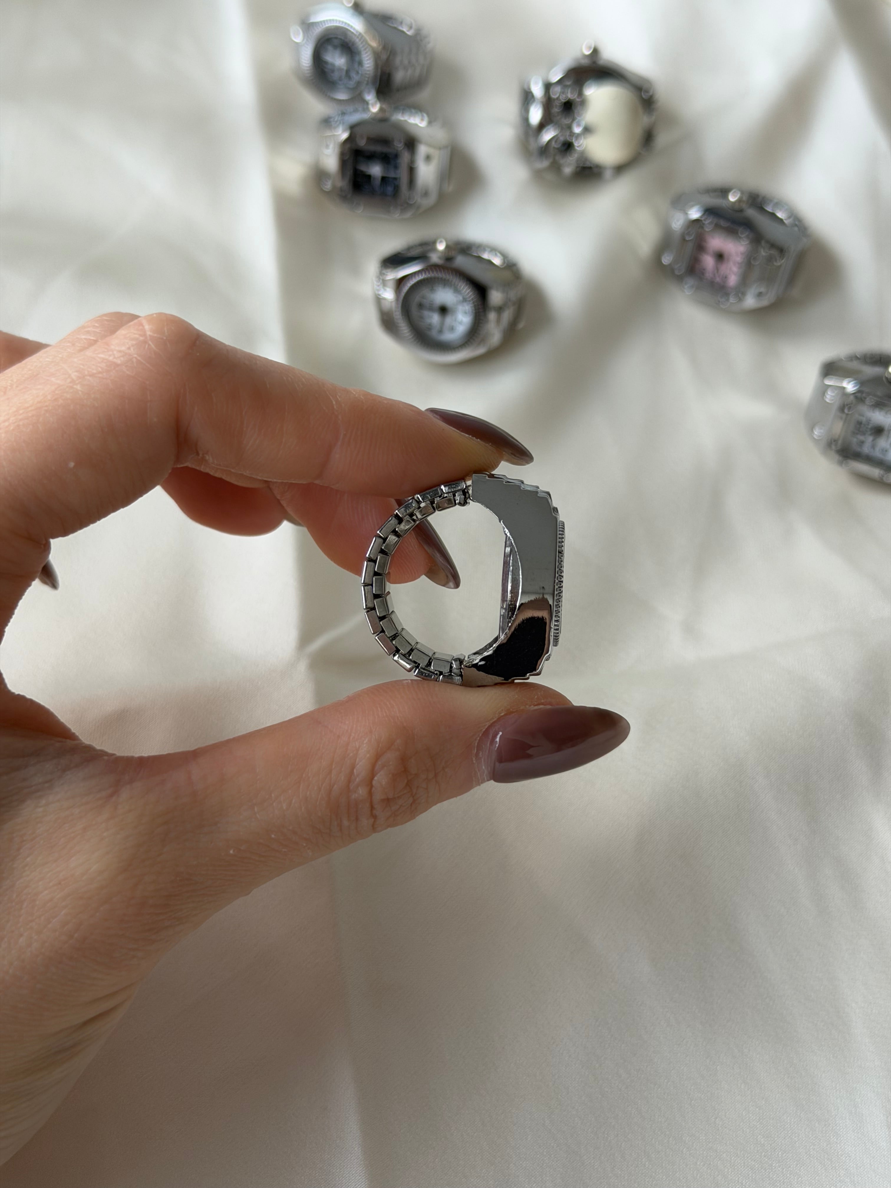 Milano Watch Ring - Silver Pink