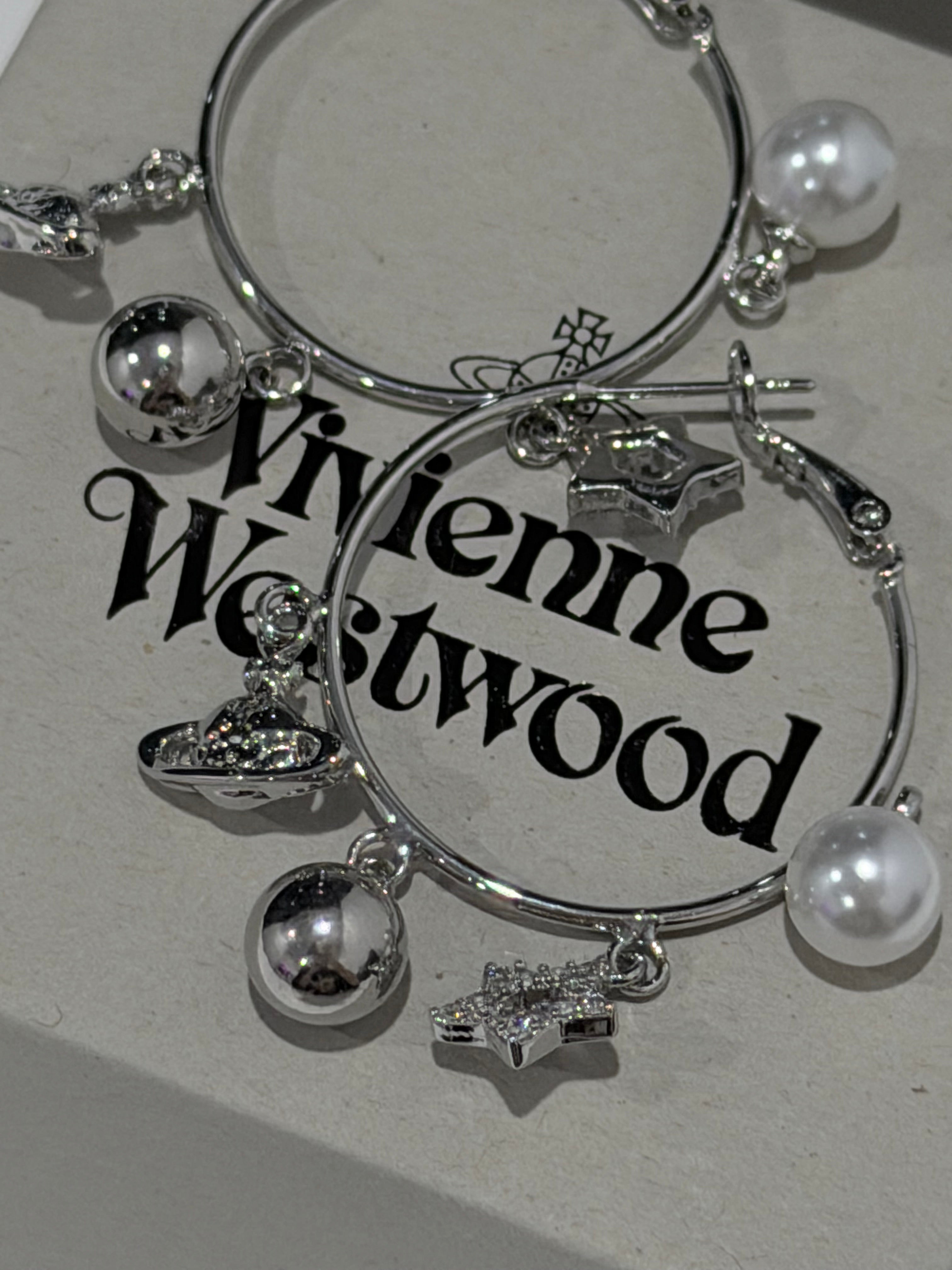 VW Mixed Charm Hoop Earrings
