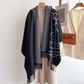 VW Double Side Single Orb Scarf - Dark Gray
