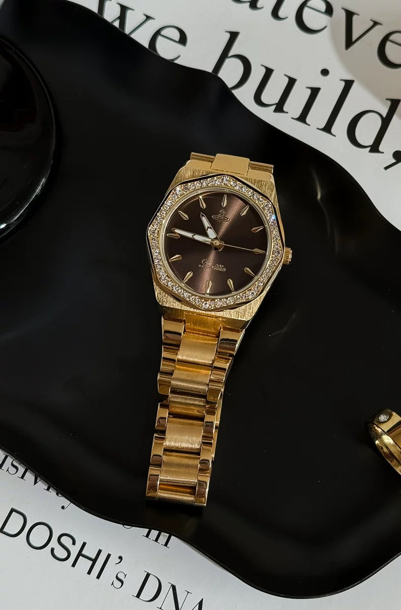 VW Seymour Watch - Brown/Gold Link