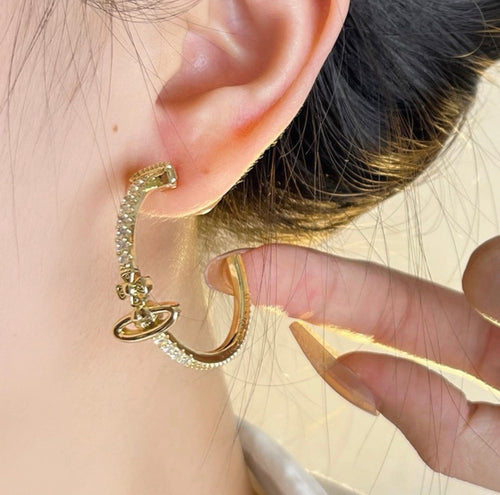 VW Bas Relief Hoop Earrings - Gold