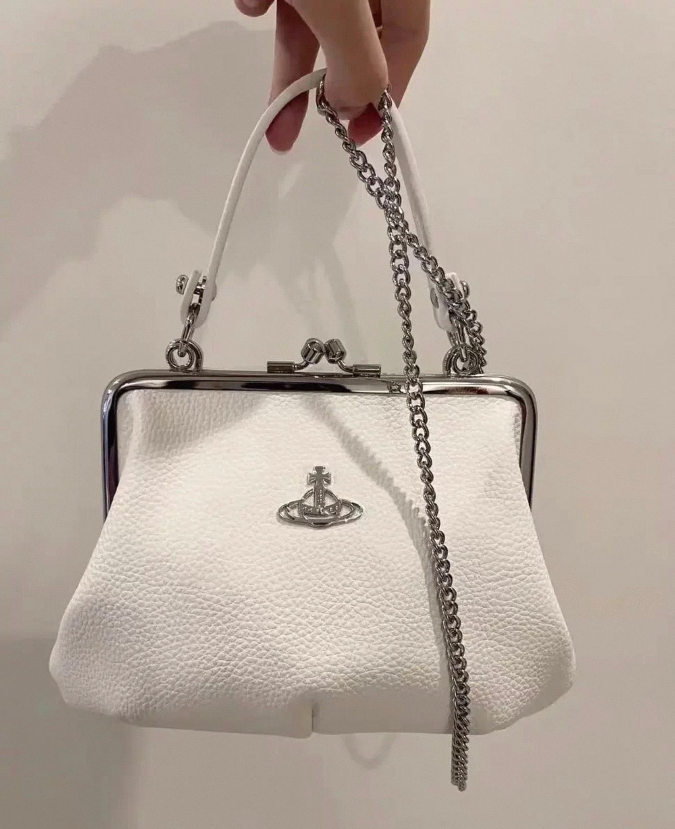 VW Granny Frame Purse - Matte White