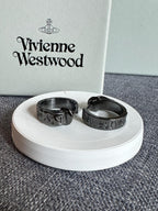 Vivienne Westwood Orb Engraved Text Earrings