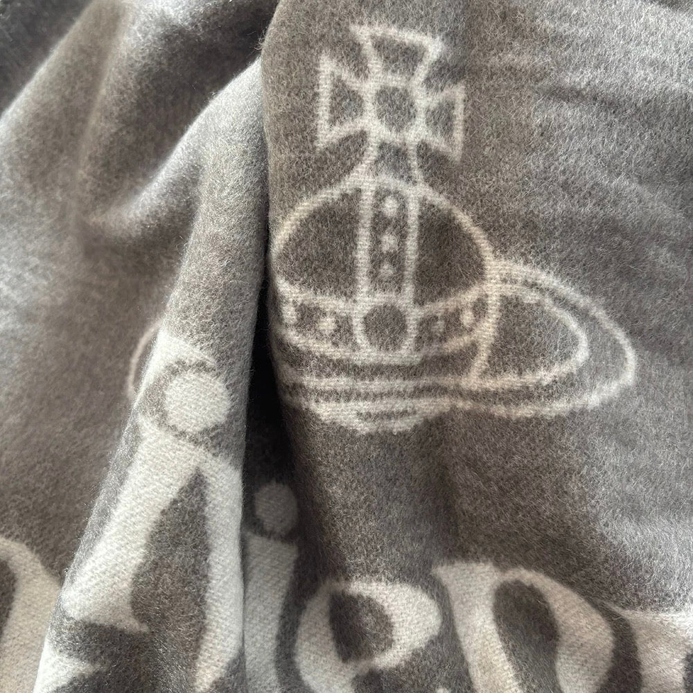 VW Single Orb And Lettering Scarf - Grey