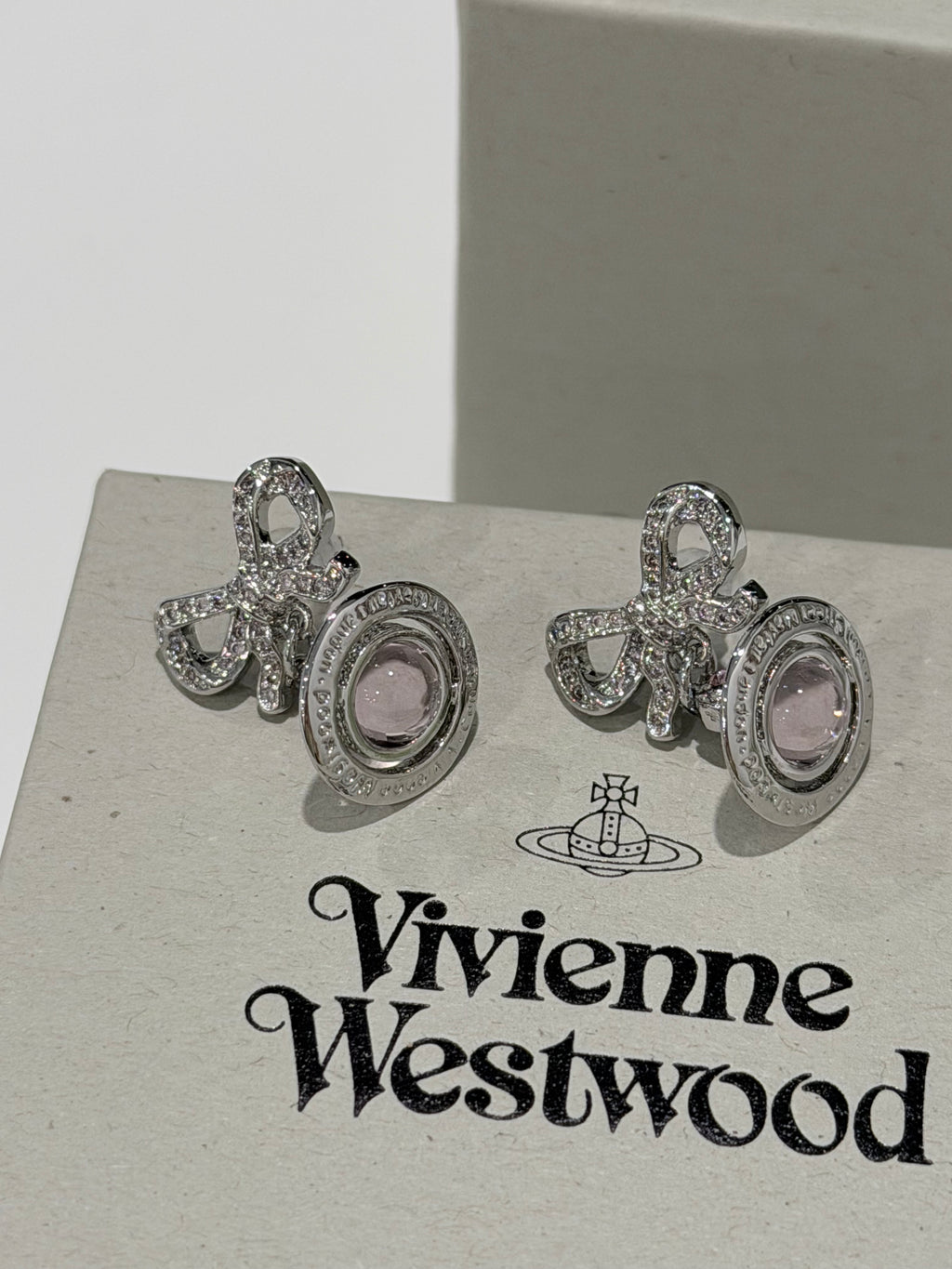 Boucles d'oreilles pendantes VW Ribbon Orb - Rose