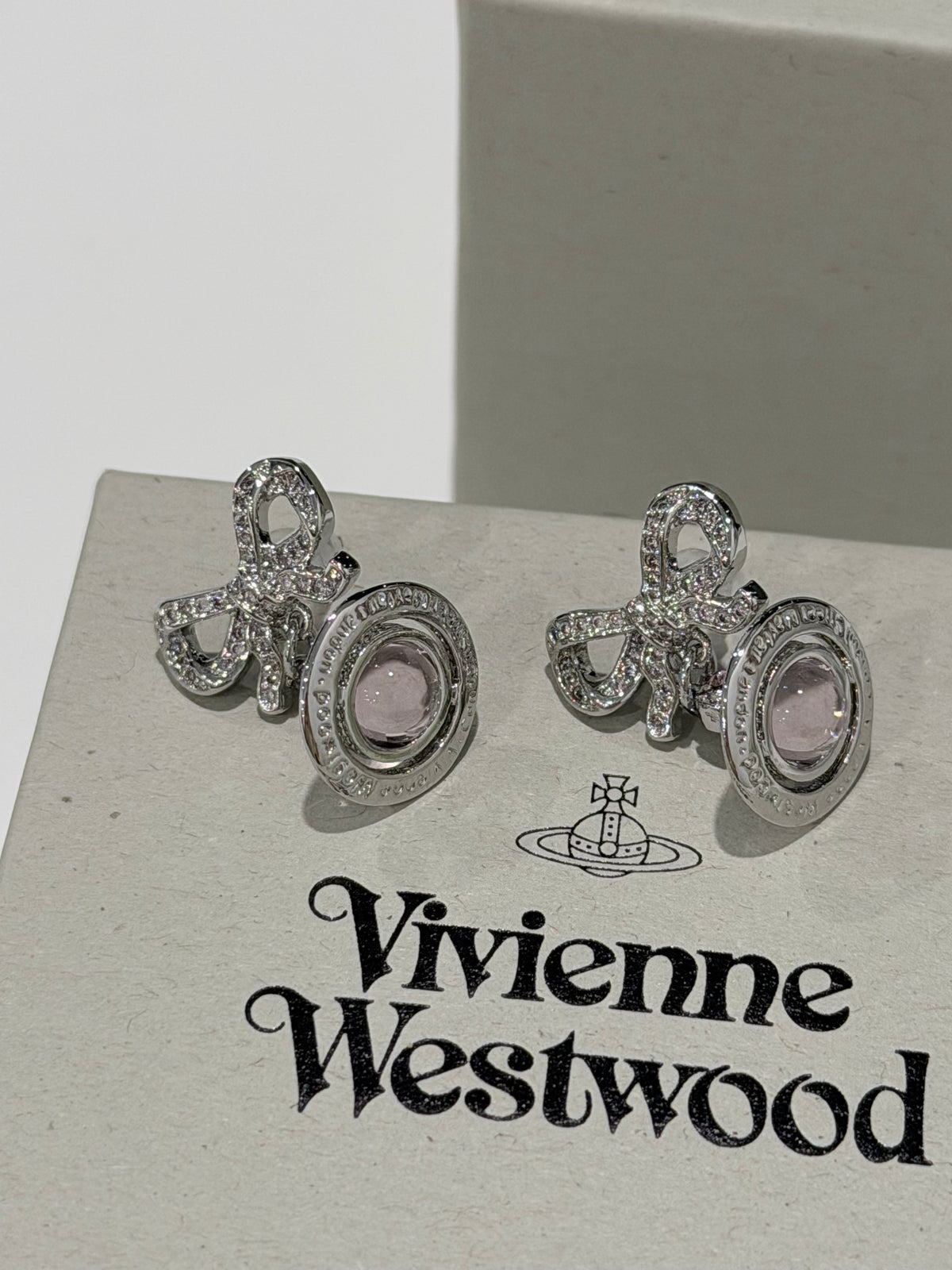 Boucles d'oreilles pendantes VW Ribbon Orb - Rose