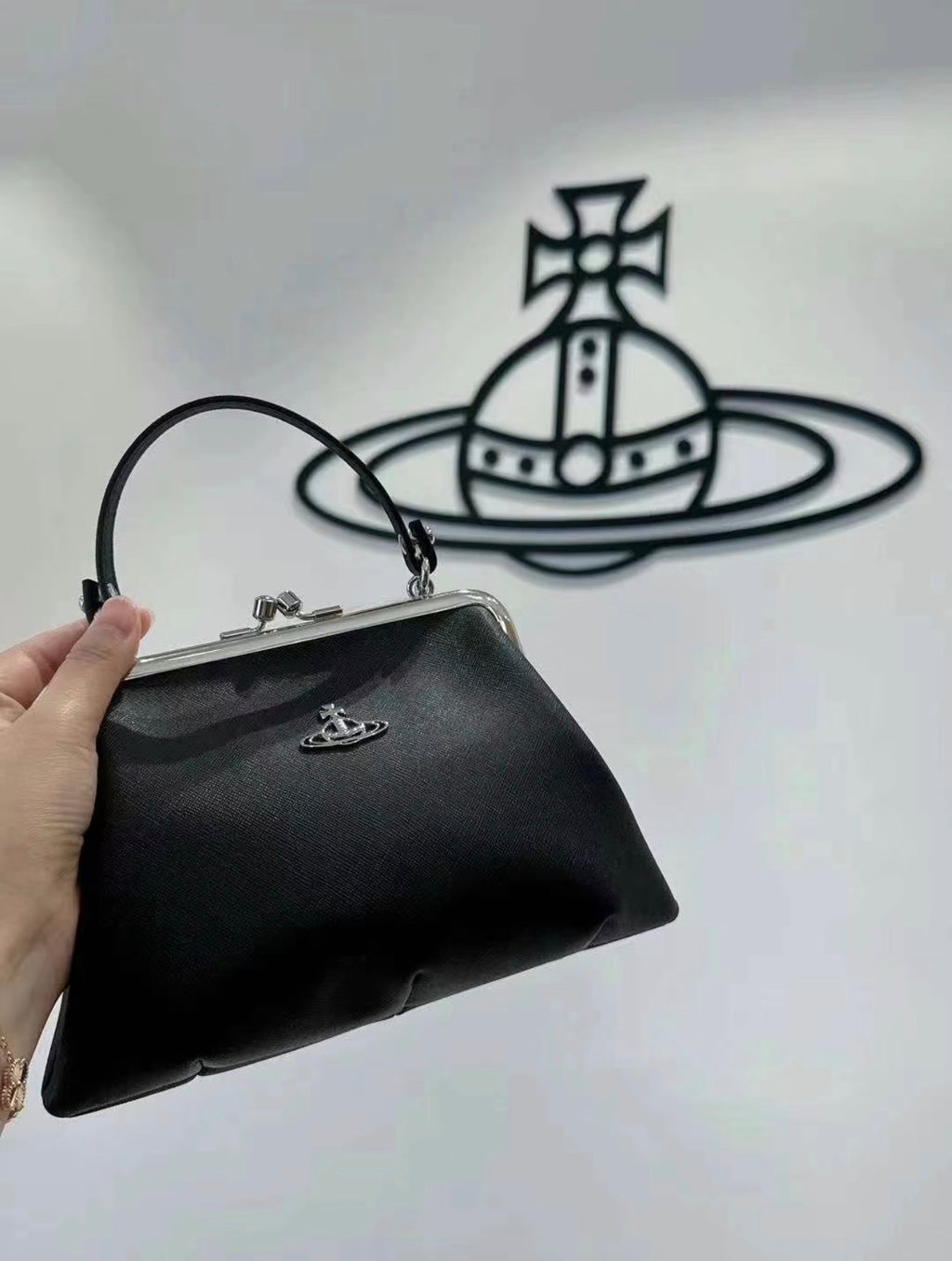 VW Granny Frame Purse - Matte Black