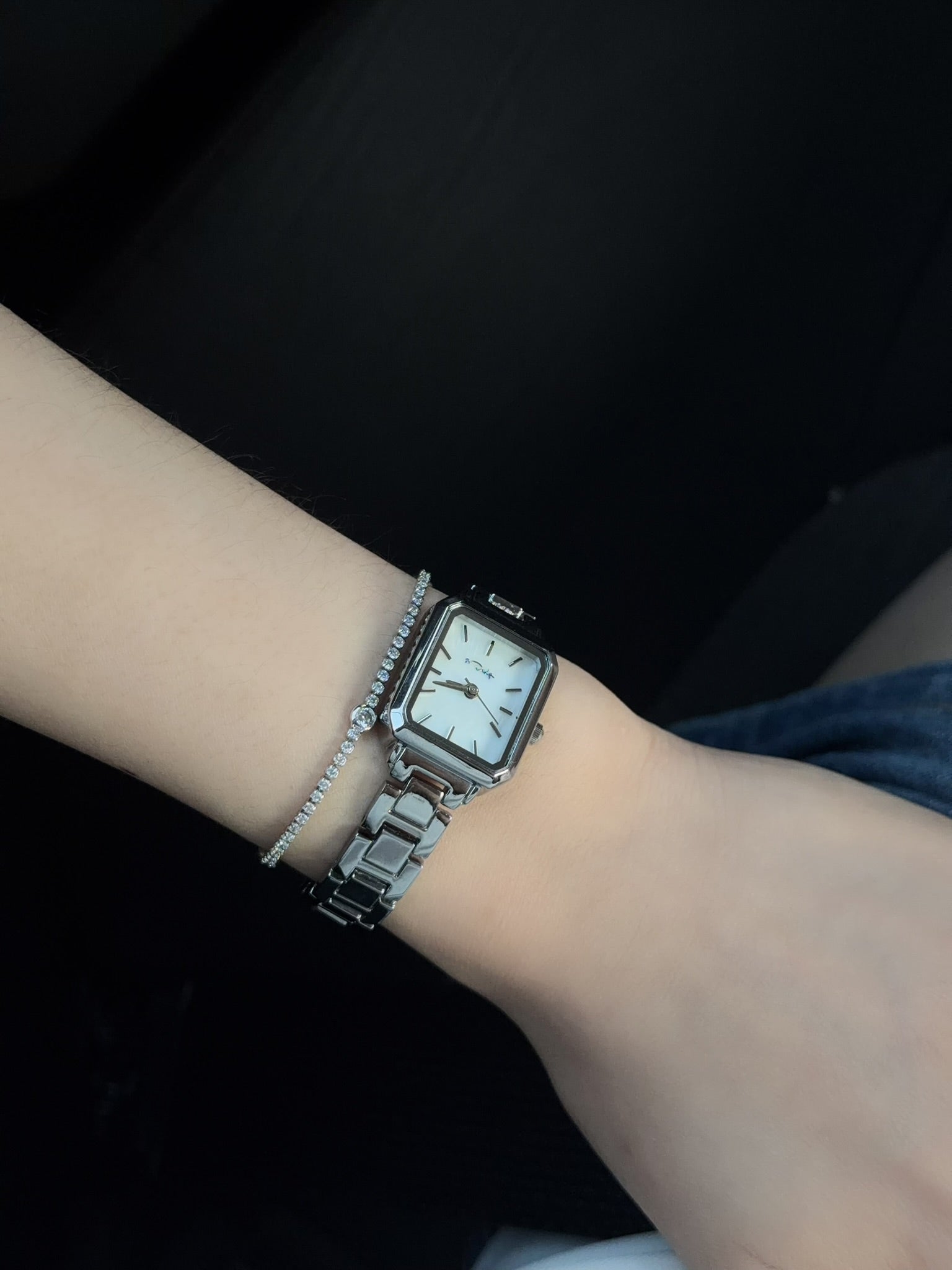 Celeste Mini Square Watch - White