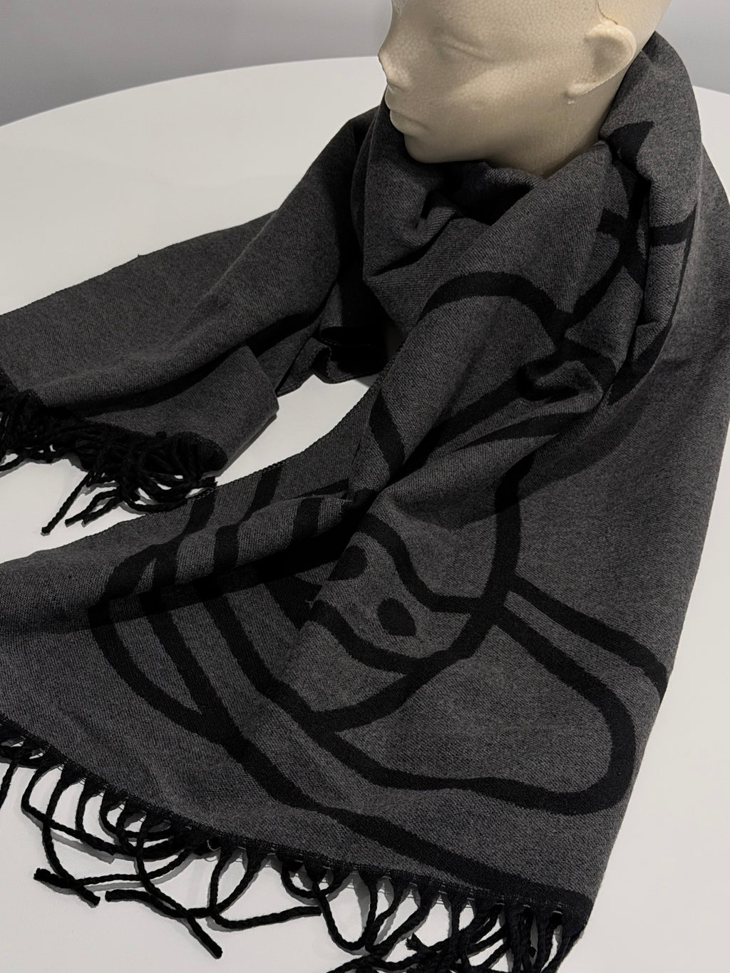 VW Double Side Single Orb Scarf - Dark Gray
