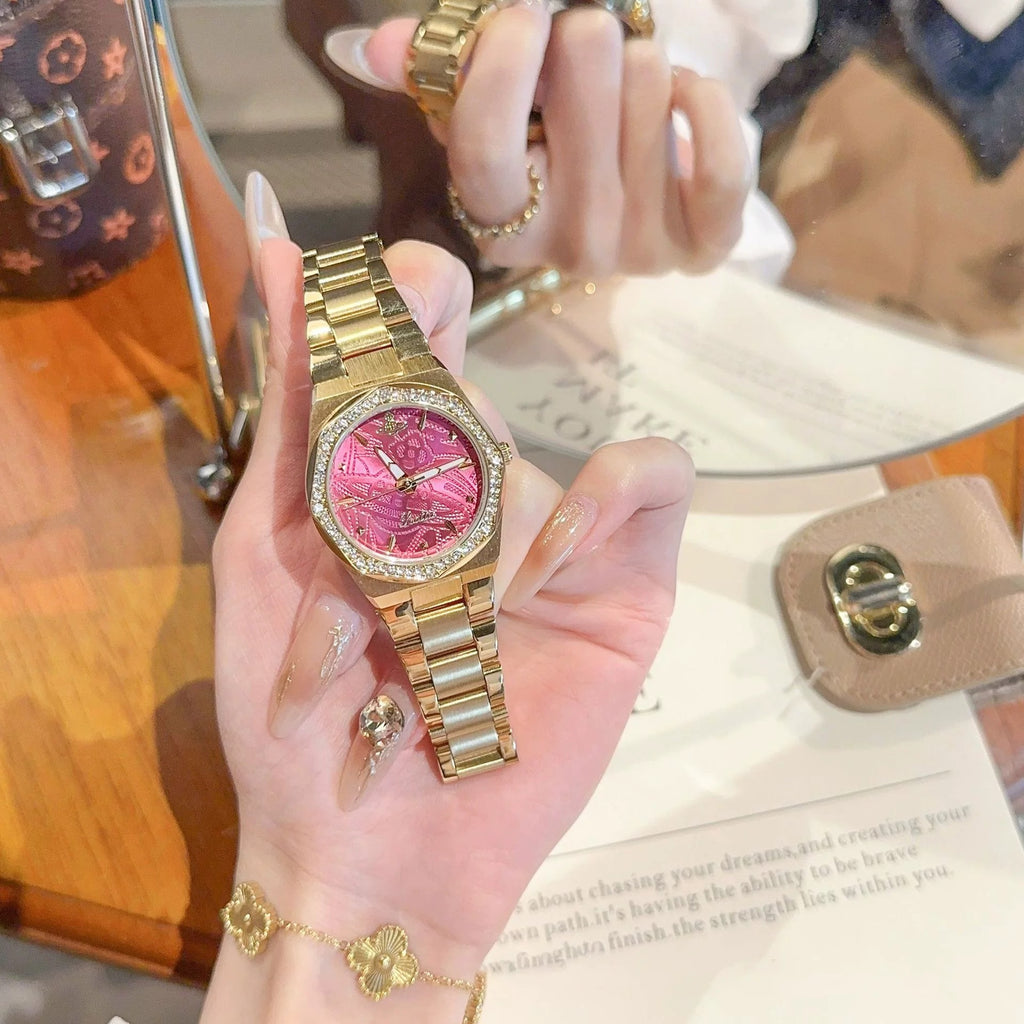 VW Wallace Watch - Red/Gold Link