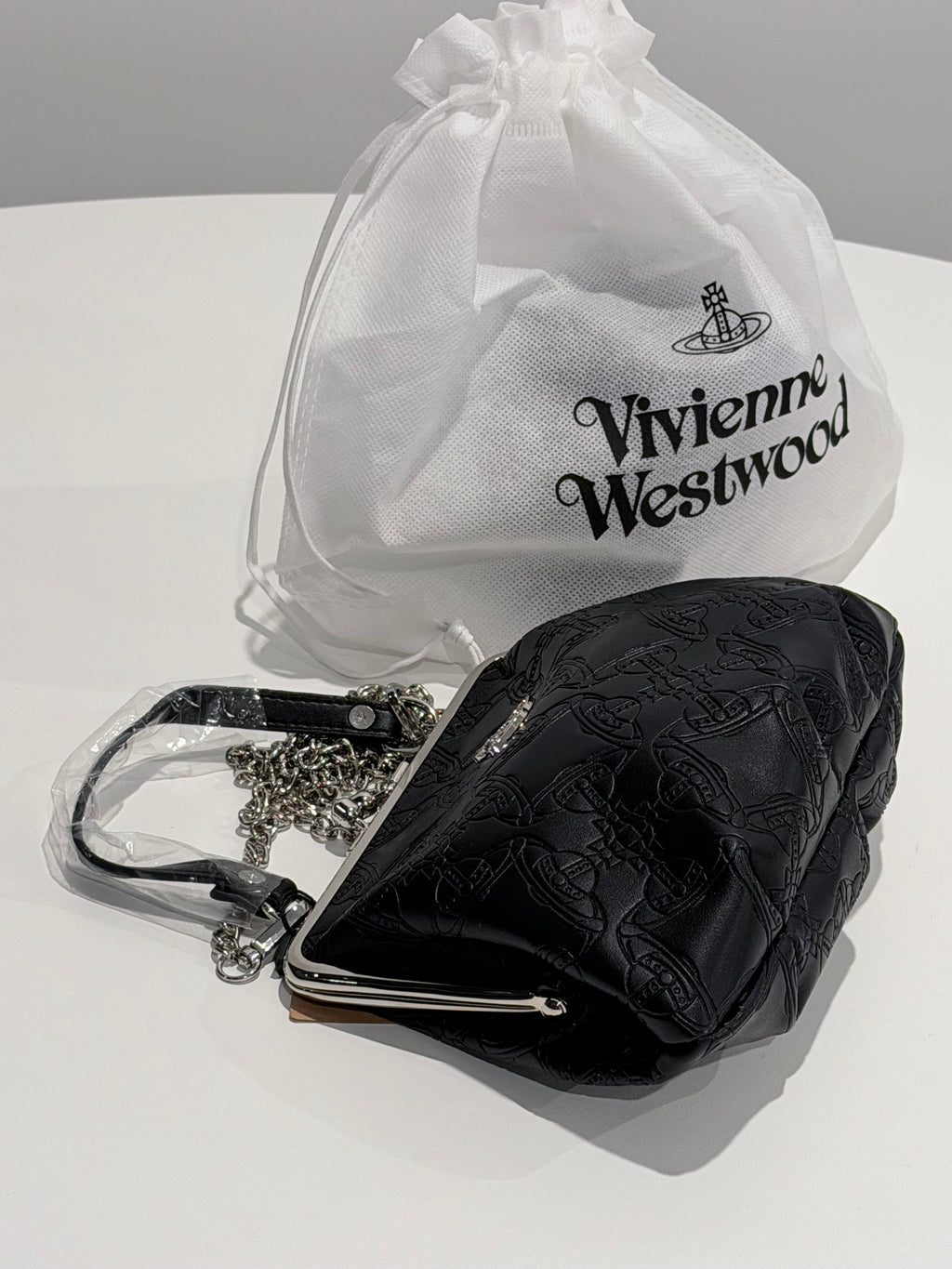 VW Granny Frame Purse - Black Print