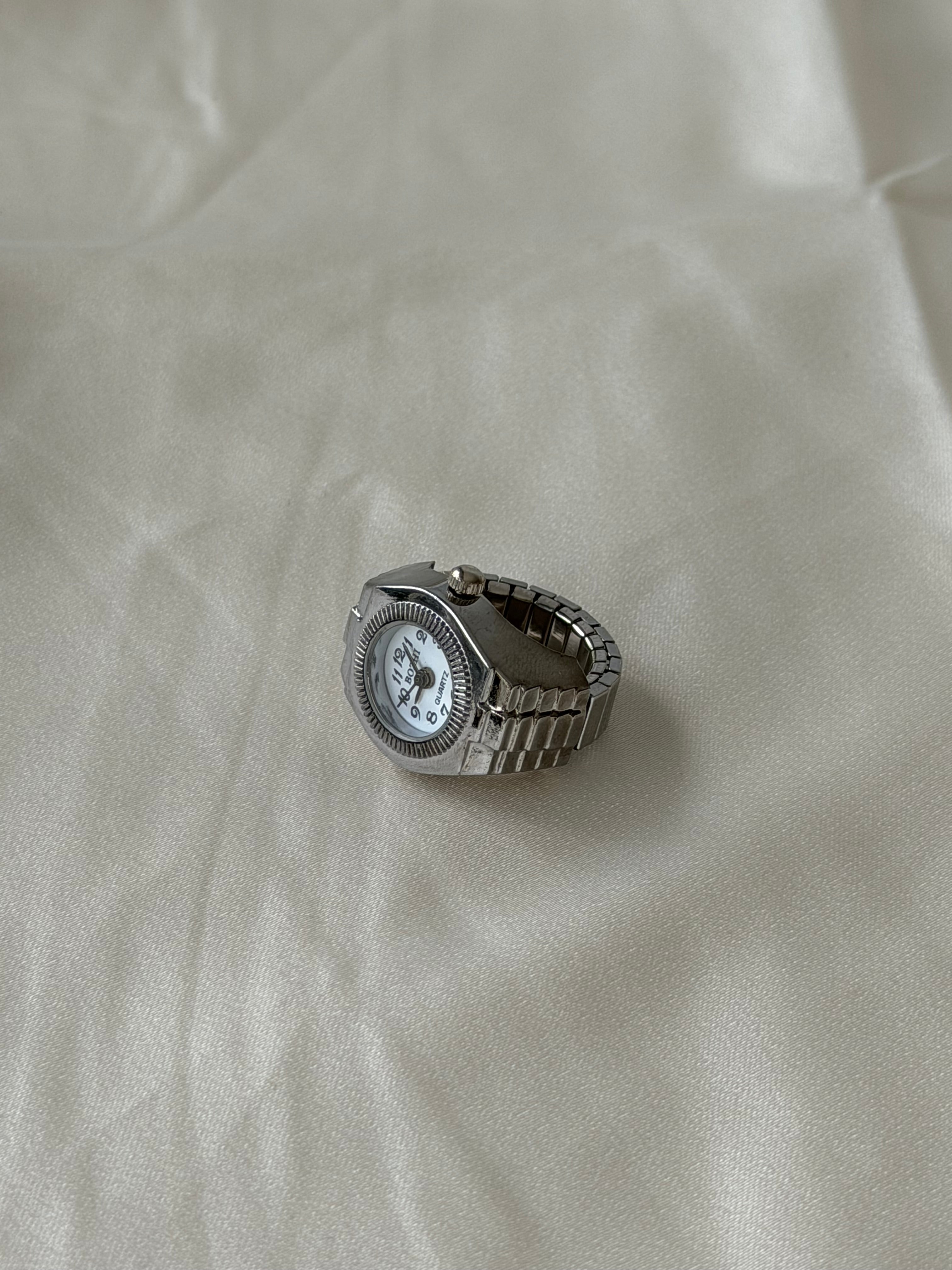 Milano Watch Ring - Silver White