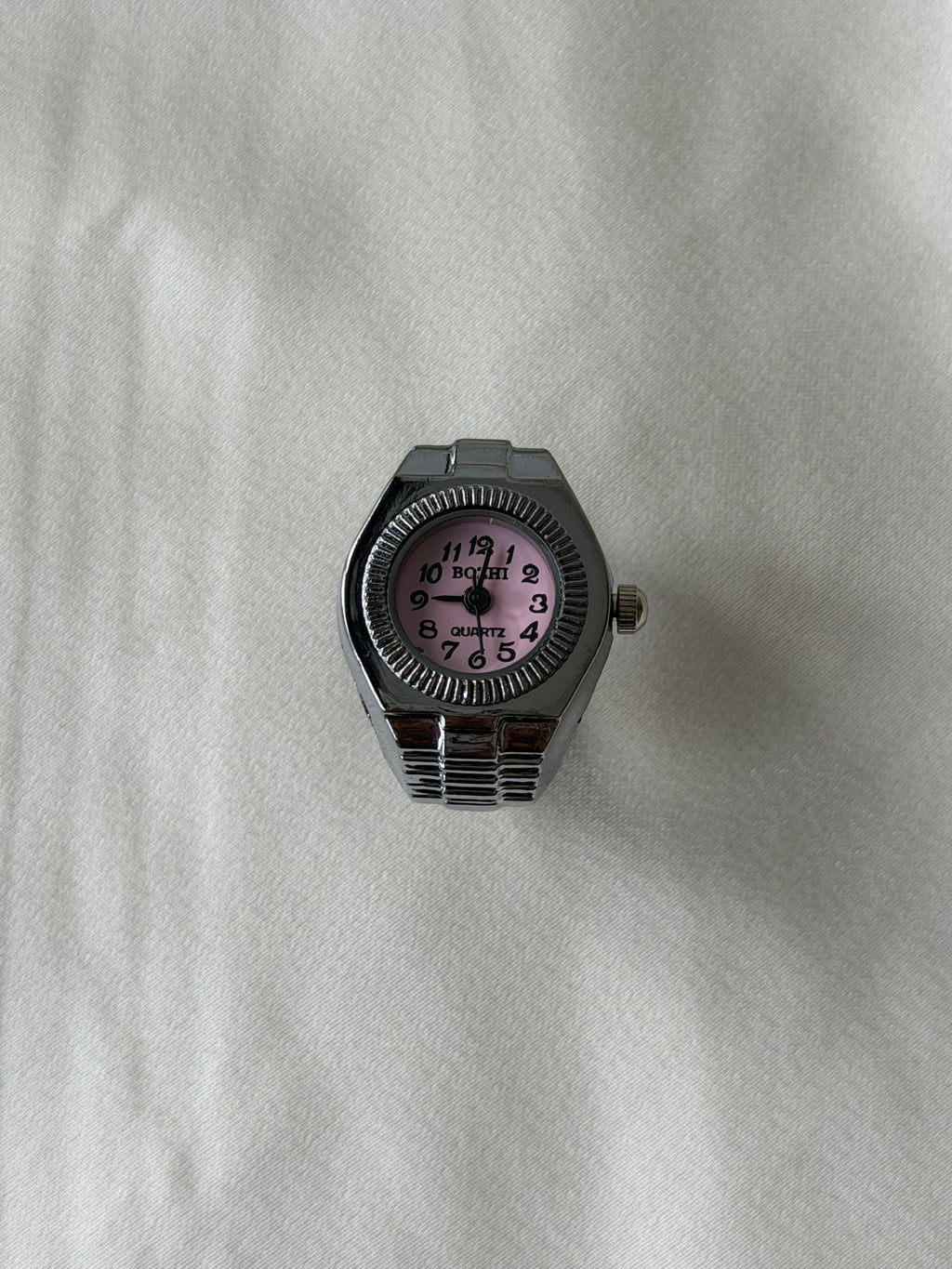 Milano Watch Ring - Silver Pink
