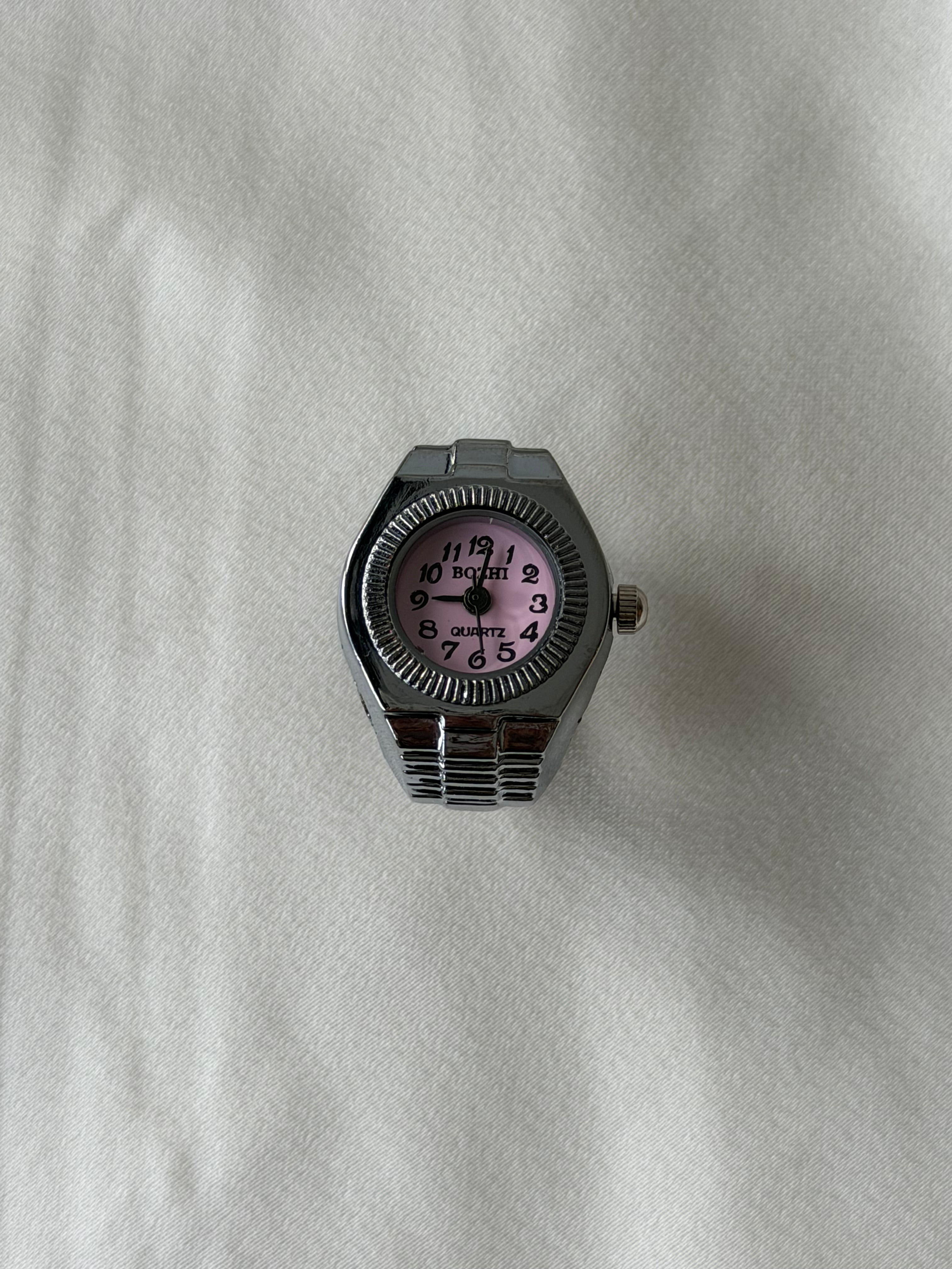 Milano Watch Ring - Silver Pink