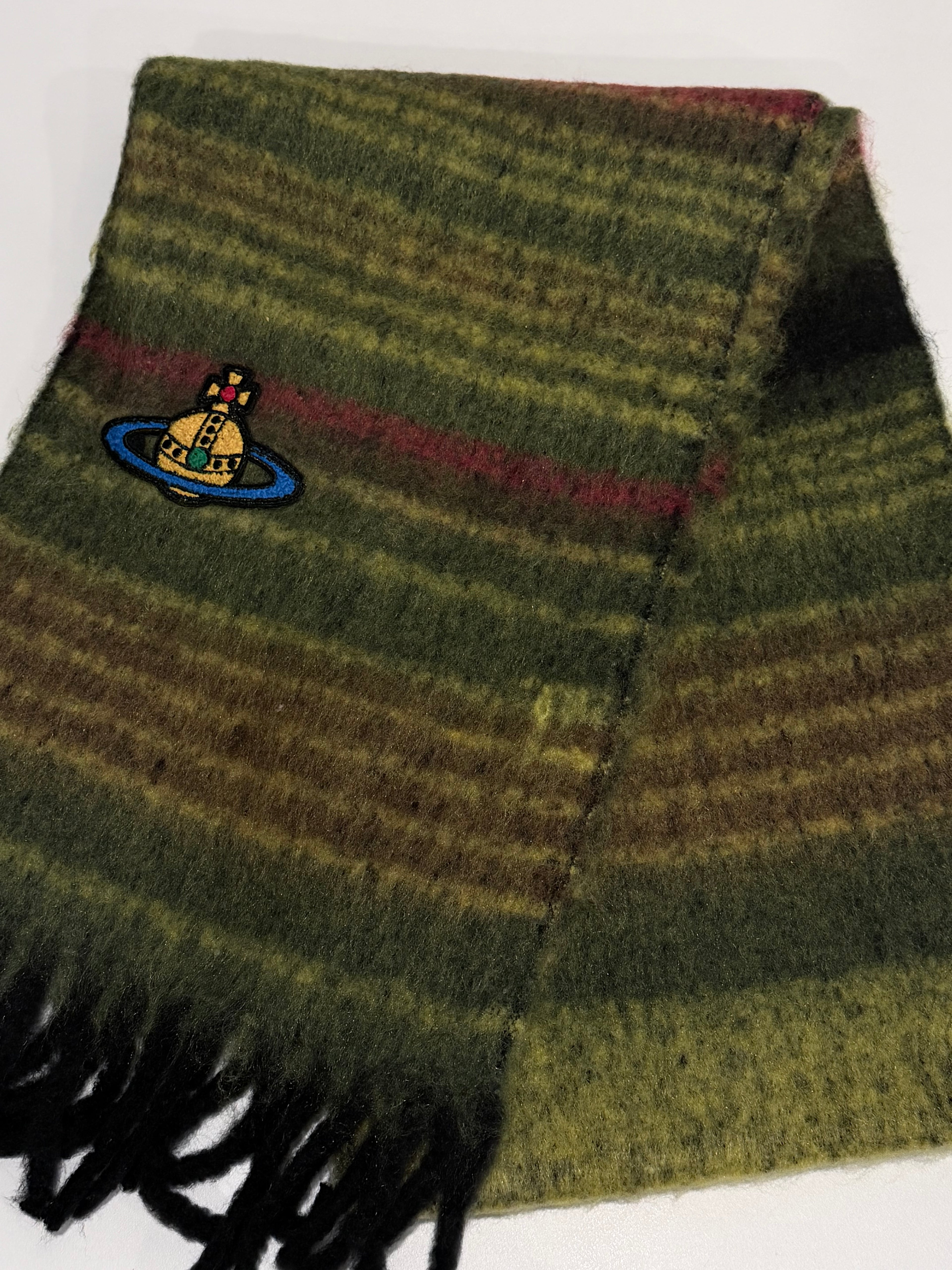 VW Orb Embroidered Scarf - Green
