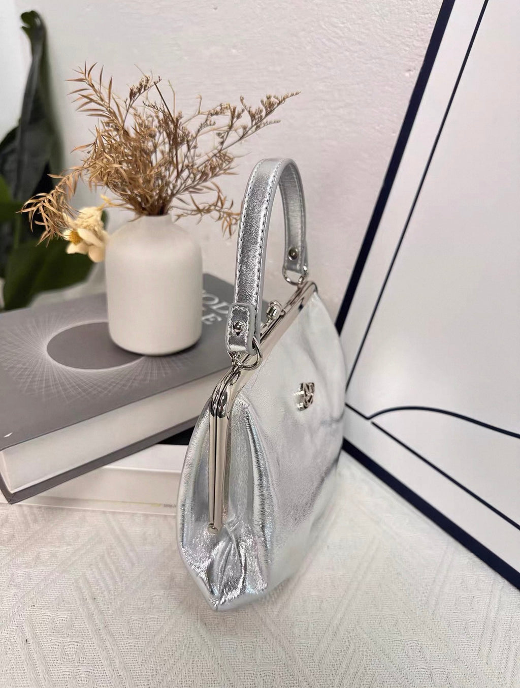 VW Granny Frame Purse - Silver