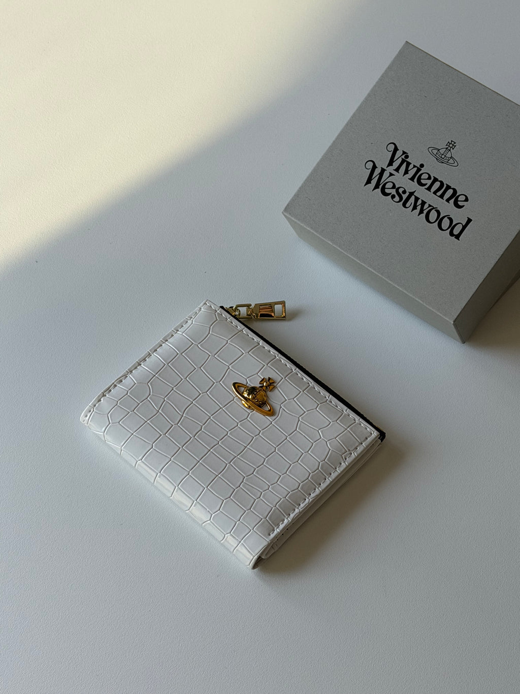 VW Slim Flap Purse - White