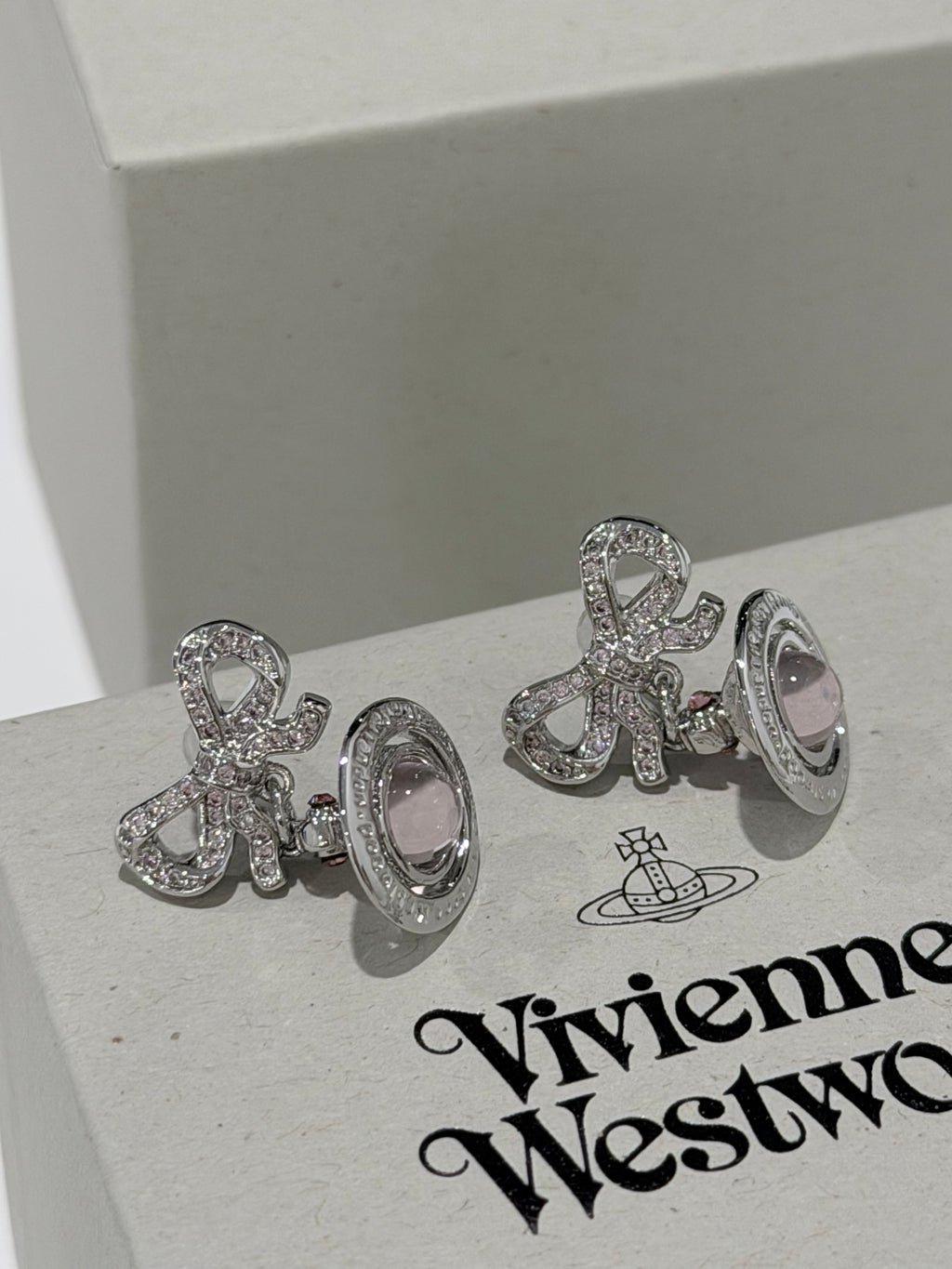 Boucles d'oreilles pendantes VW Ribbon Orb - Rose