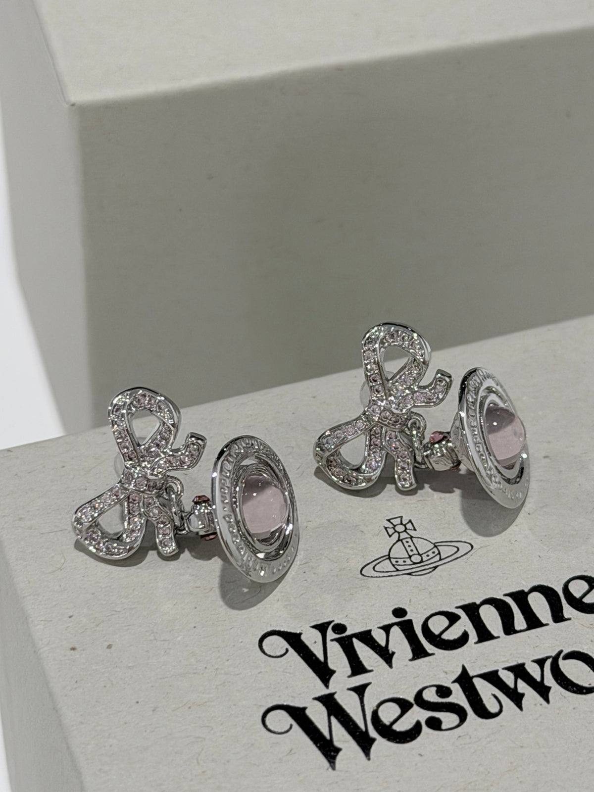 Boucles d'oreilles pendantes VW Ribbon Orb - Rose