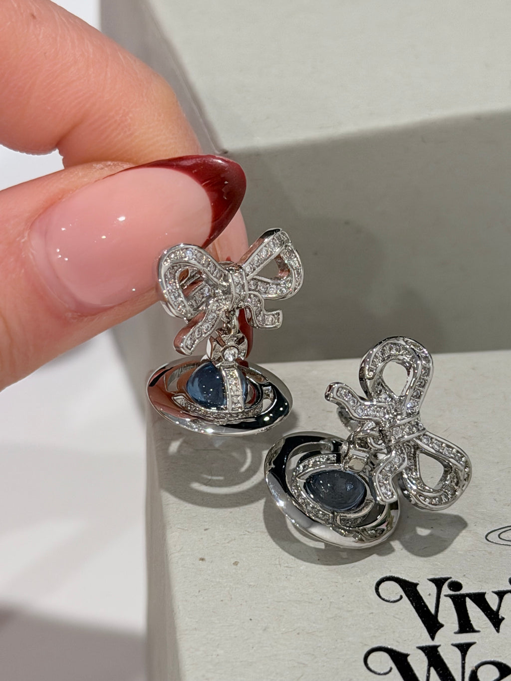 Boucles d'oreilles pendantes VW Ribbon Orb - Bleu