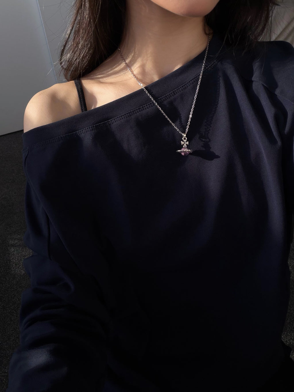 VW Orb Pendant Necklace - Lavender