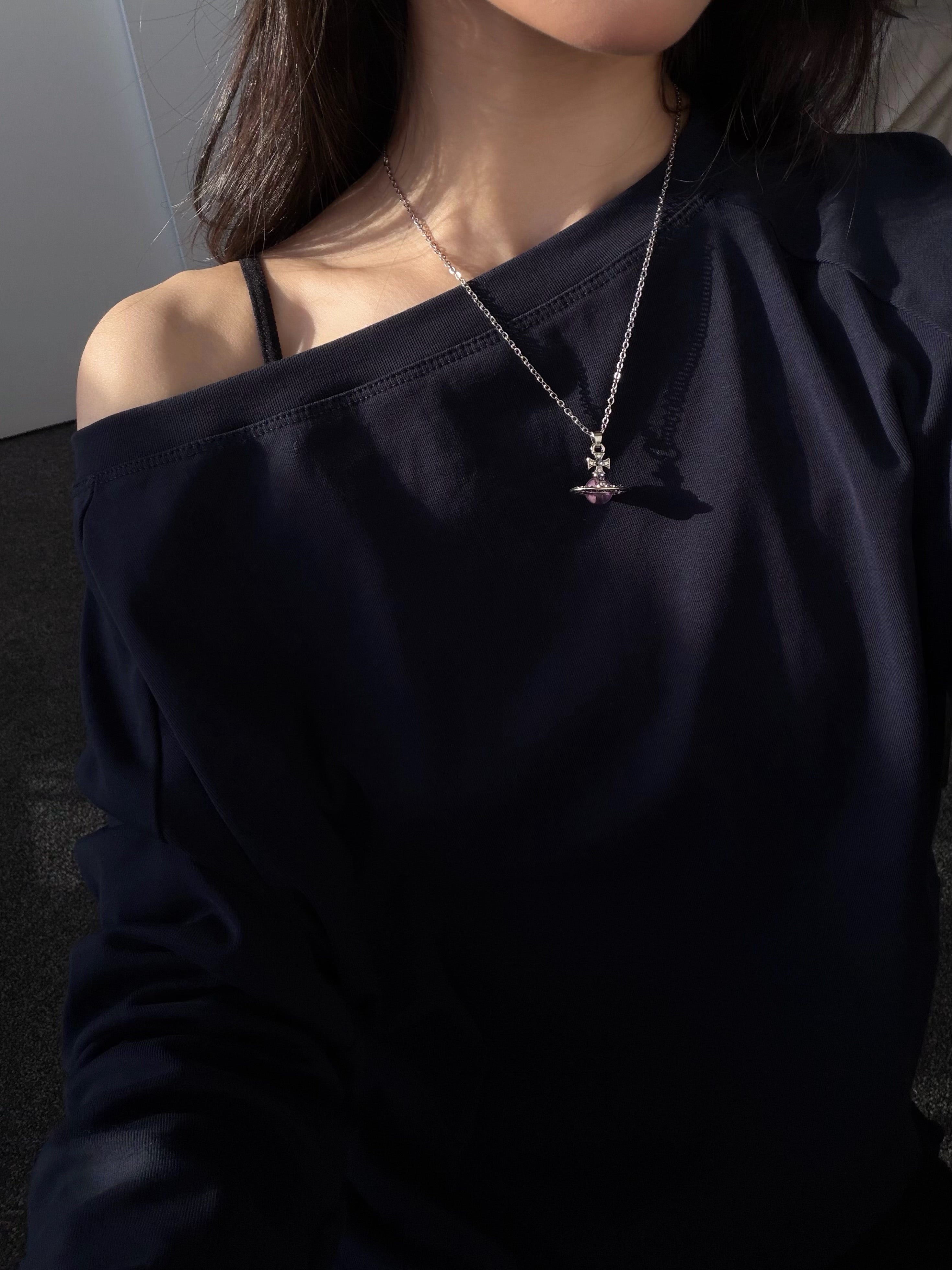 VW Orb Pendant Necklace - Lavender