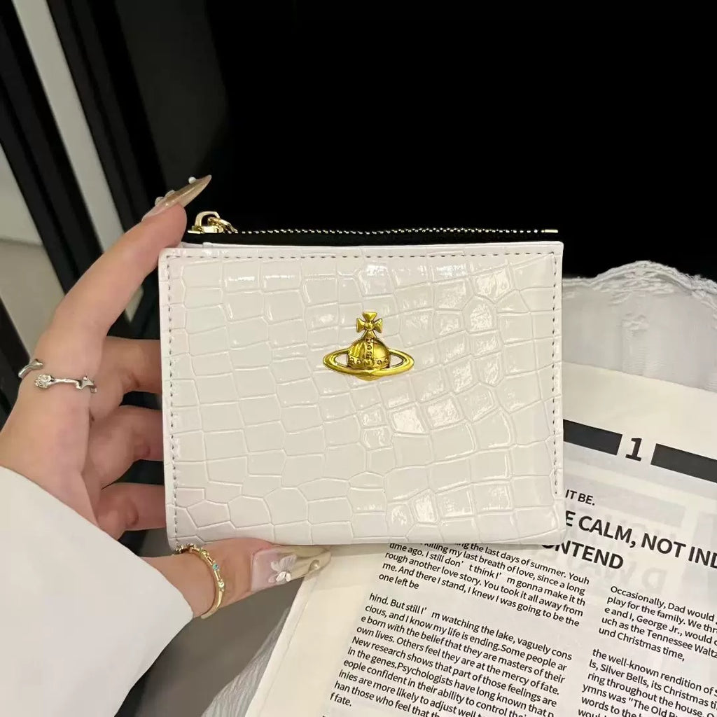 VW Slim Flap Purse - White