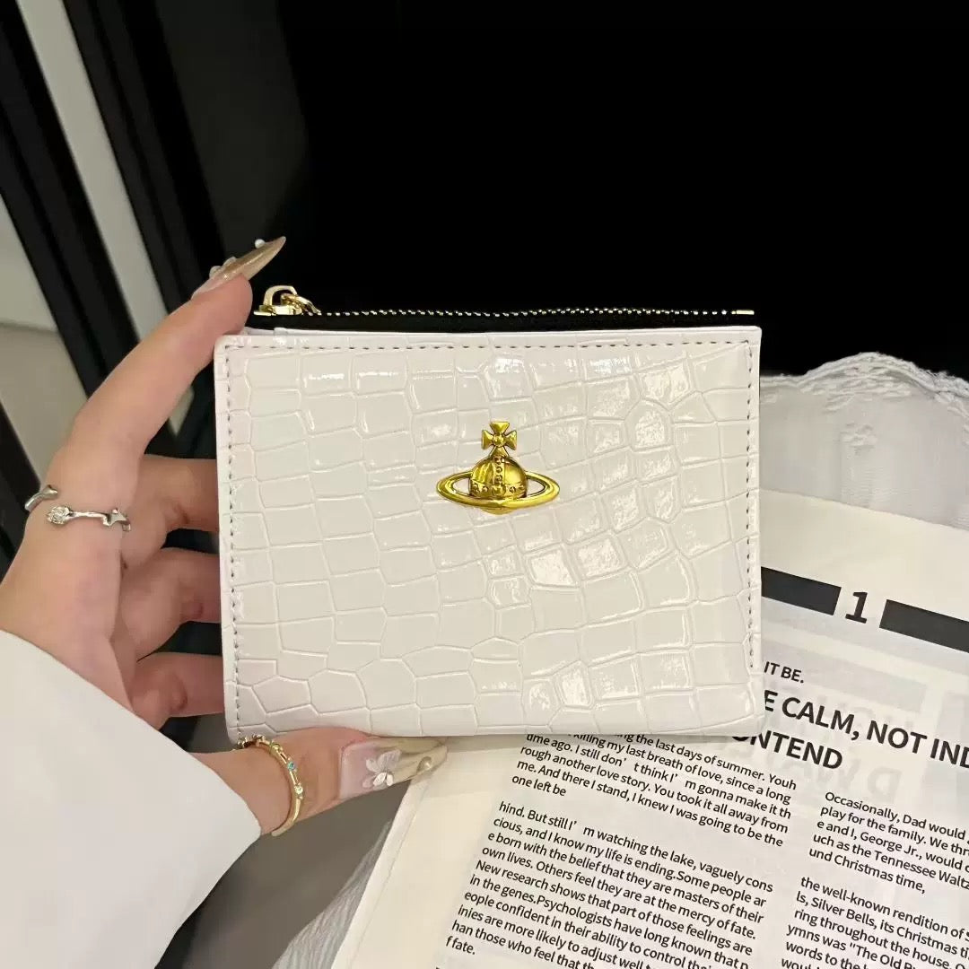 VW Slim Flap Purse - White