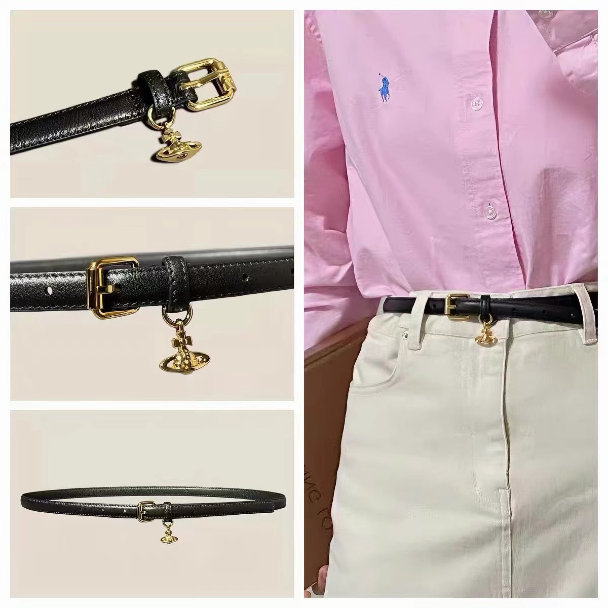 VW Mini Orb Charm Belt - Gold