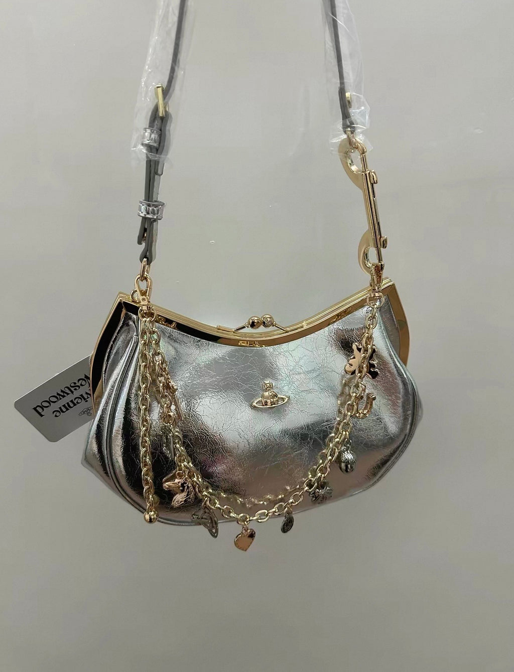 Sac à main à fermoir VW Charm - Argenté