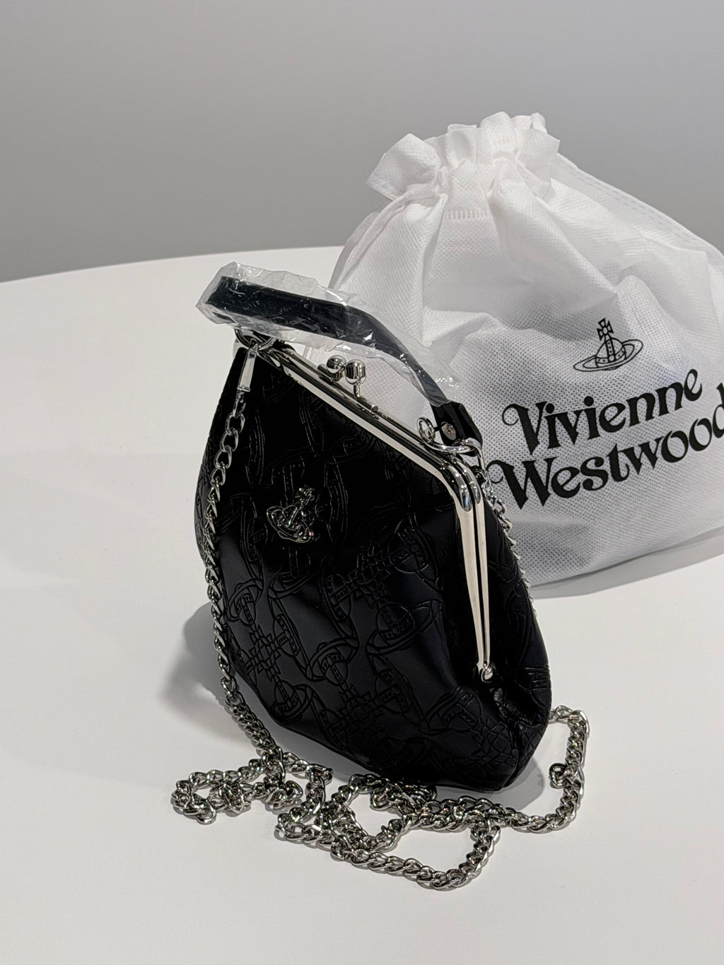 VW Granny Frame Purse - Black Print
