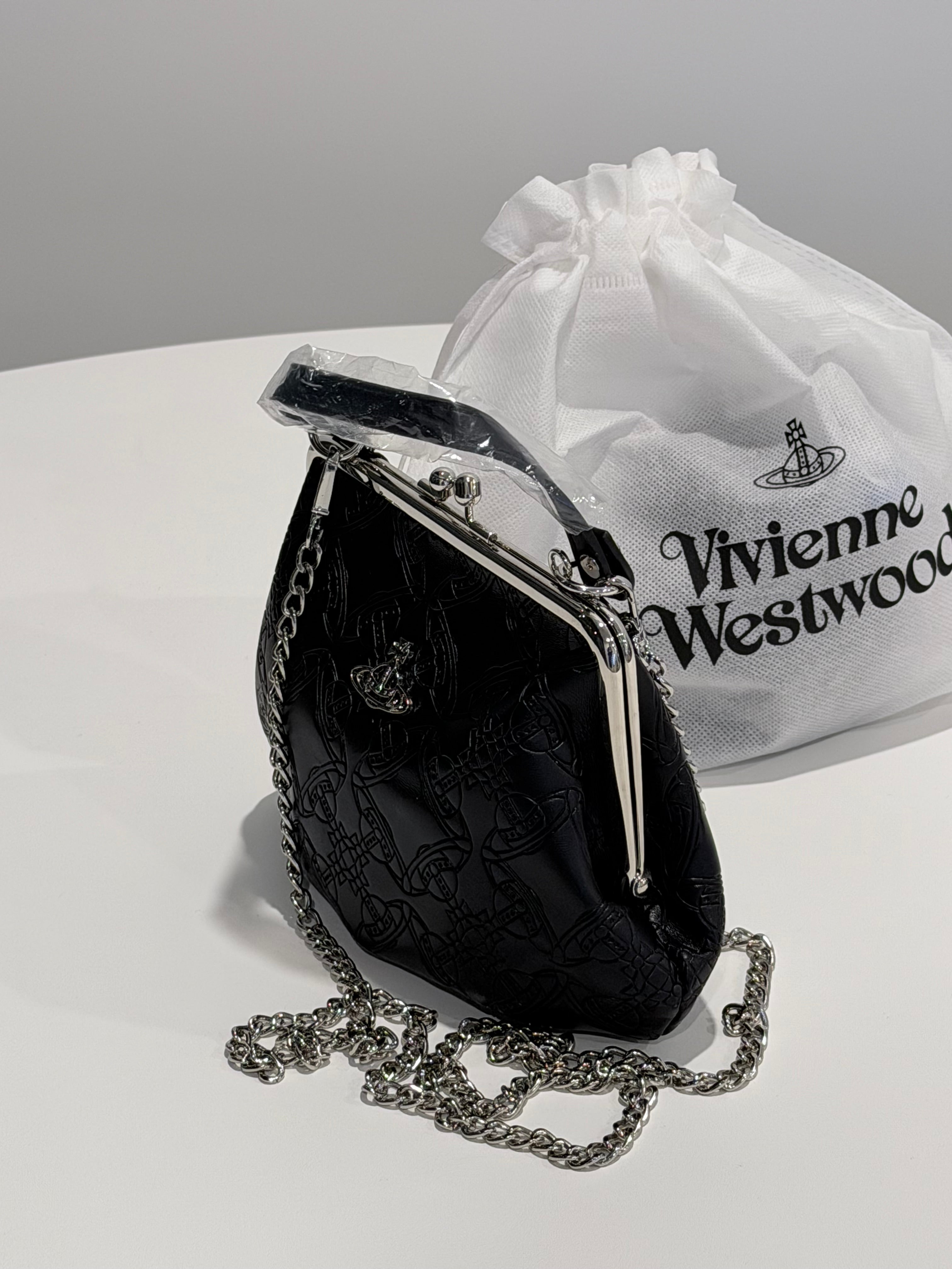 VW Granny Frame Purse - Black Print