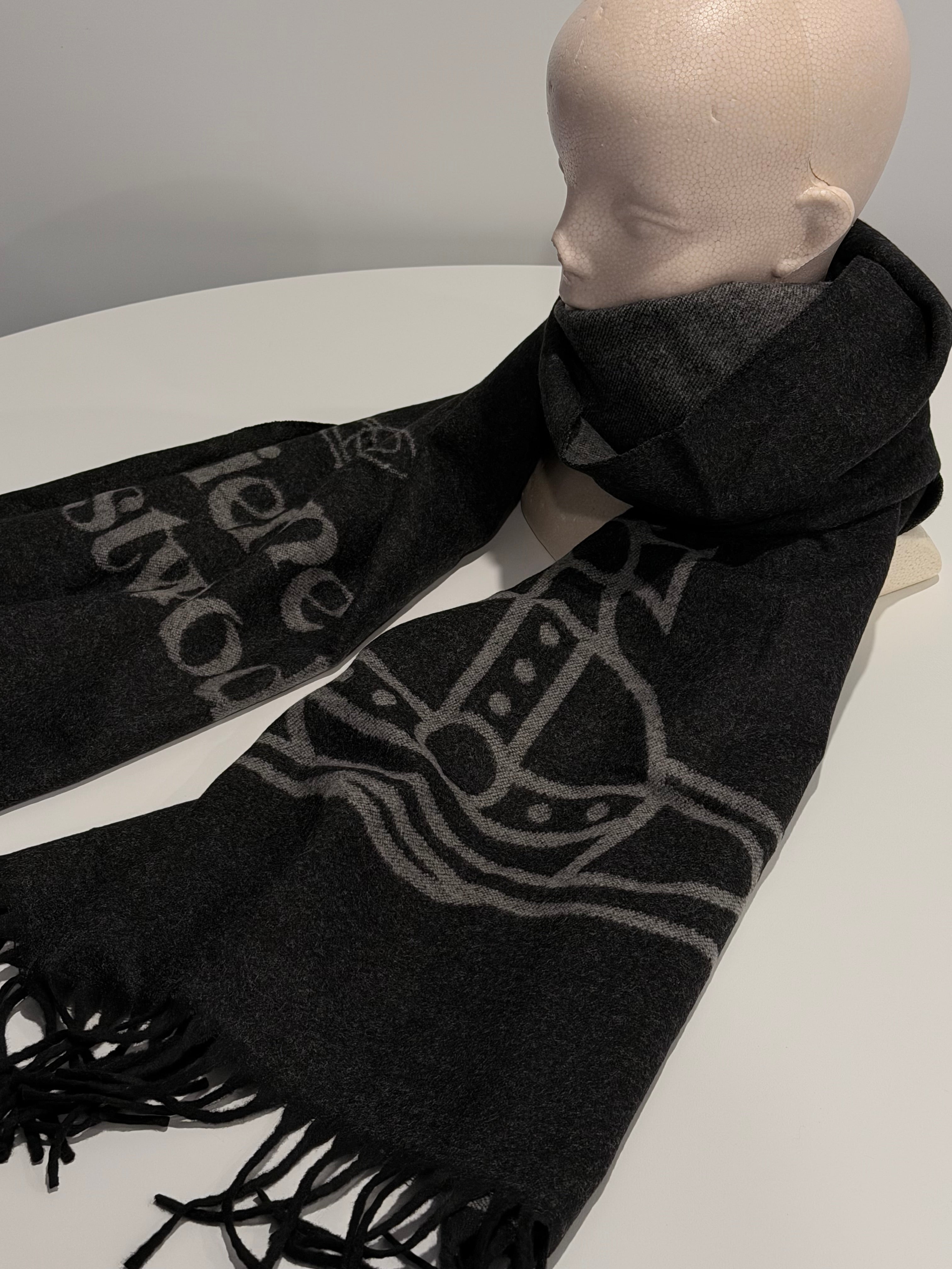 VW Single Orb And Lettering Scarf - Dark Gray