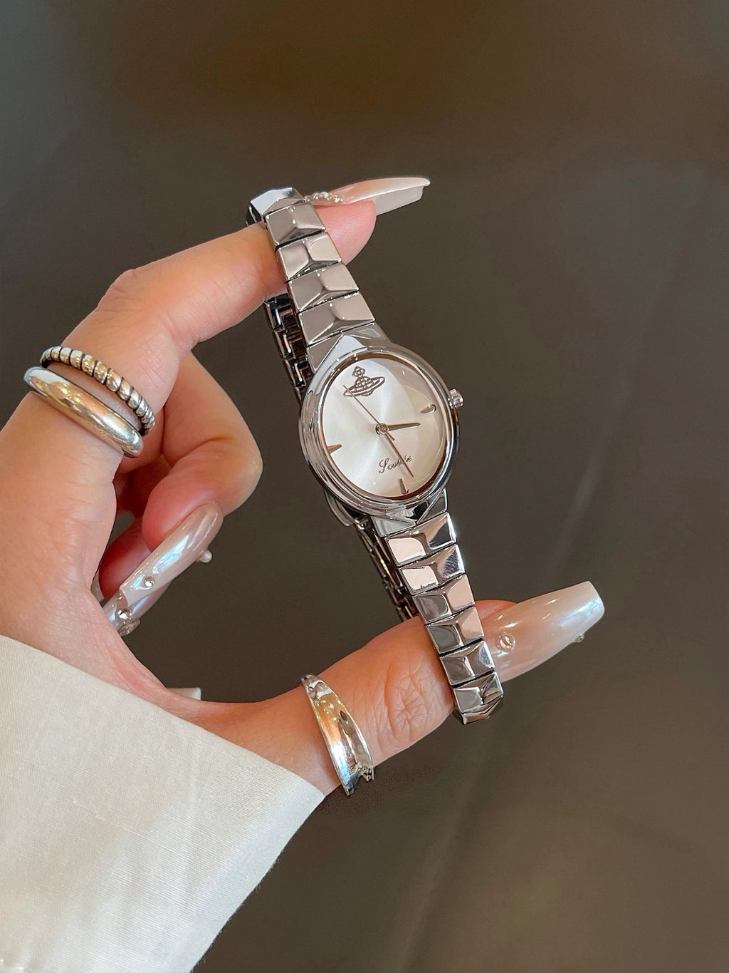 VW Armour Watch - White/Silver Link
