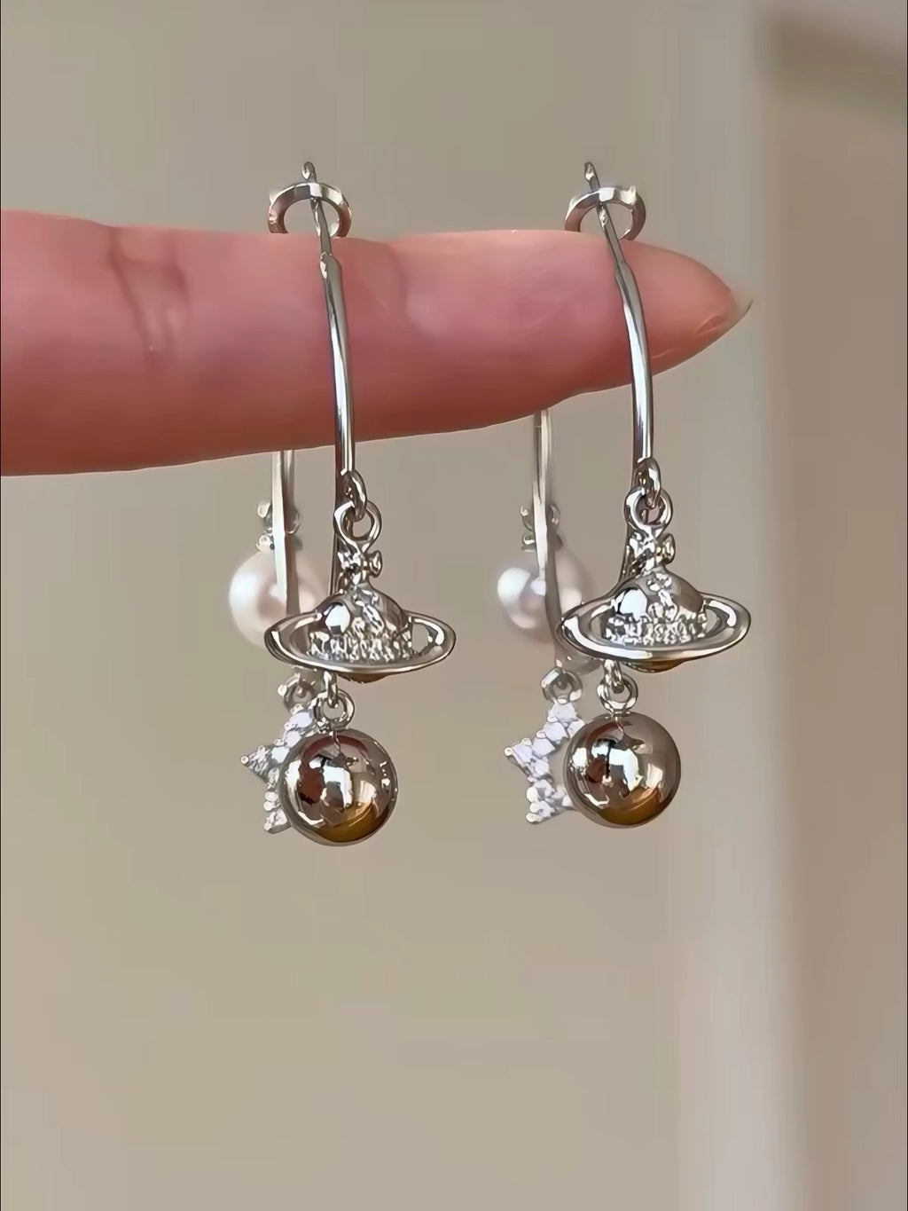 VW Mixed Charm Hoop Earrings