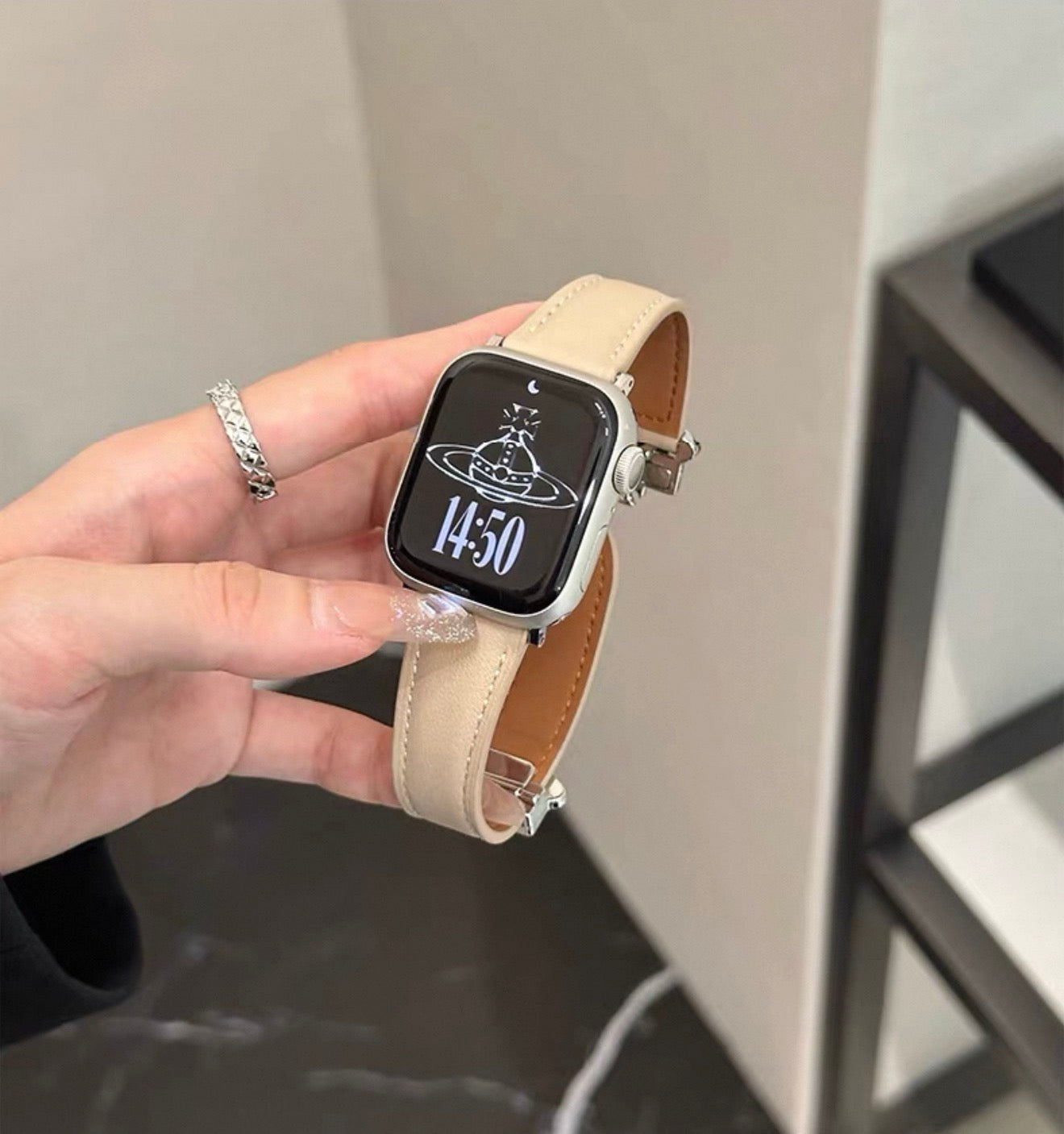 VW Bas Relief Watch Strap - Beige