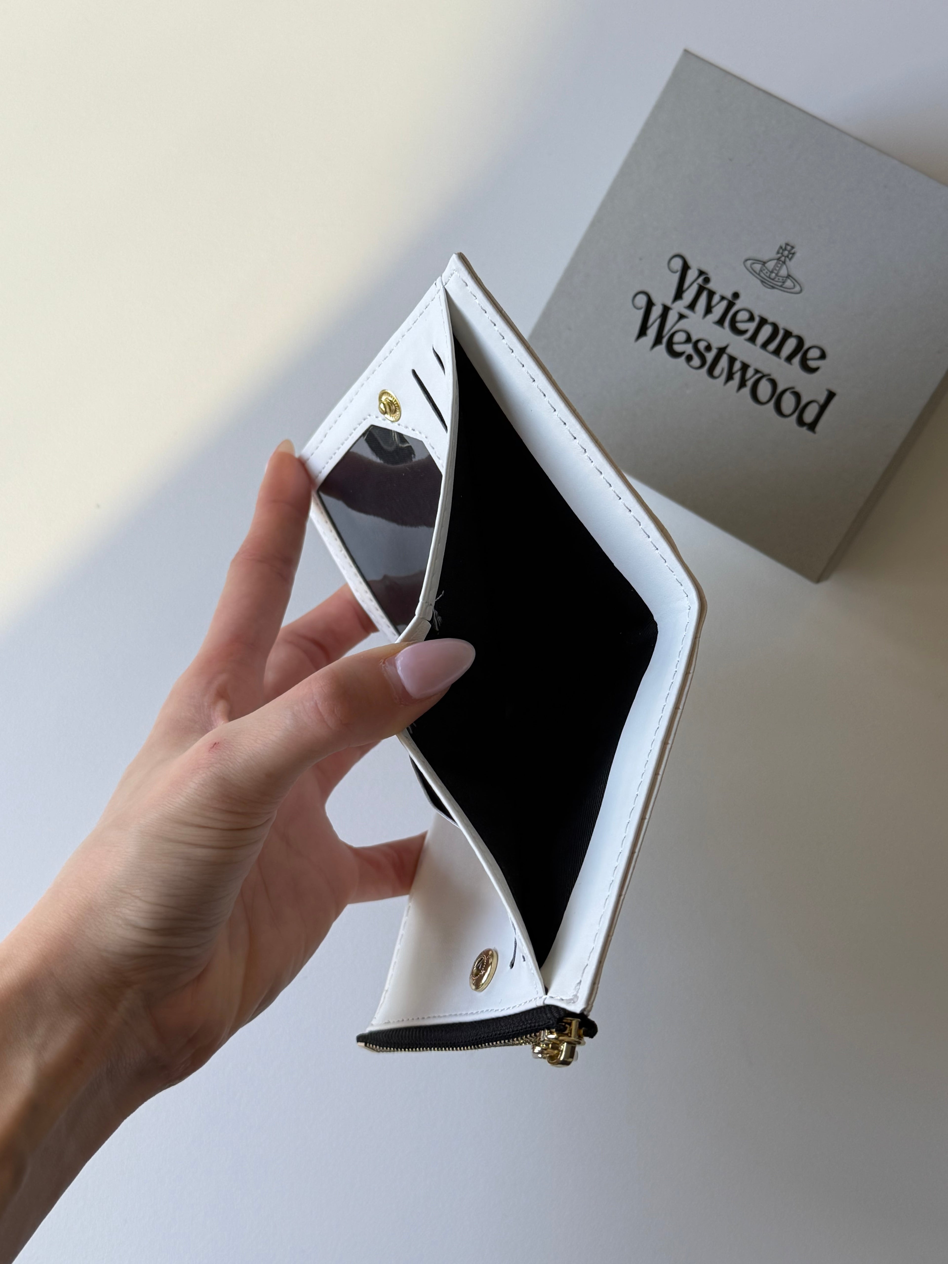 VW Slim Flap Purse - White