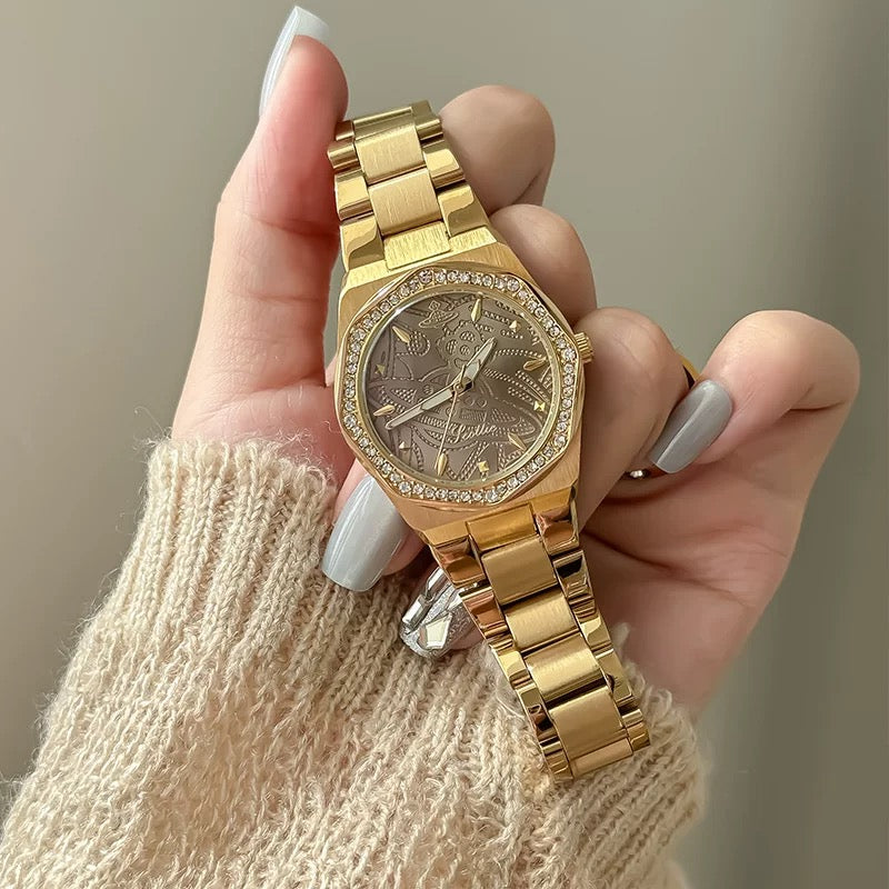 VW Wallace Watch - Khaki/Gold Link