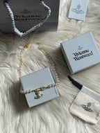Vivienne Westwood Safety Pin Pearl Choker: Gold Orb Pendant, Y2K Necklace