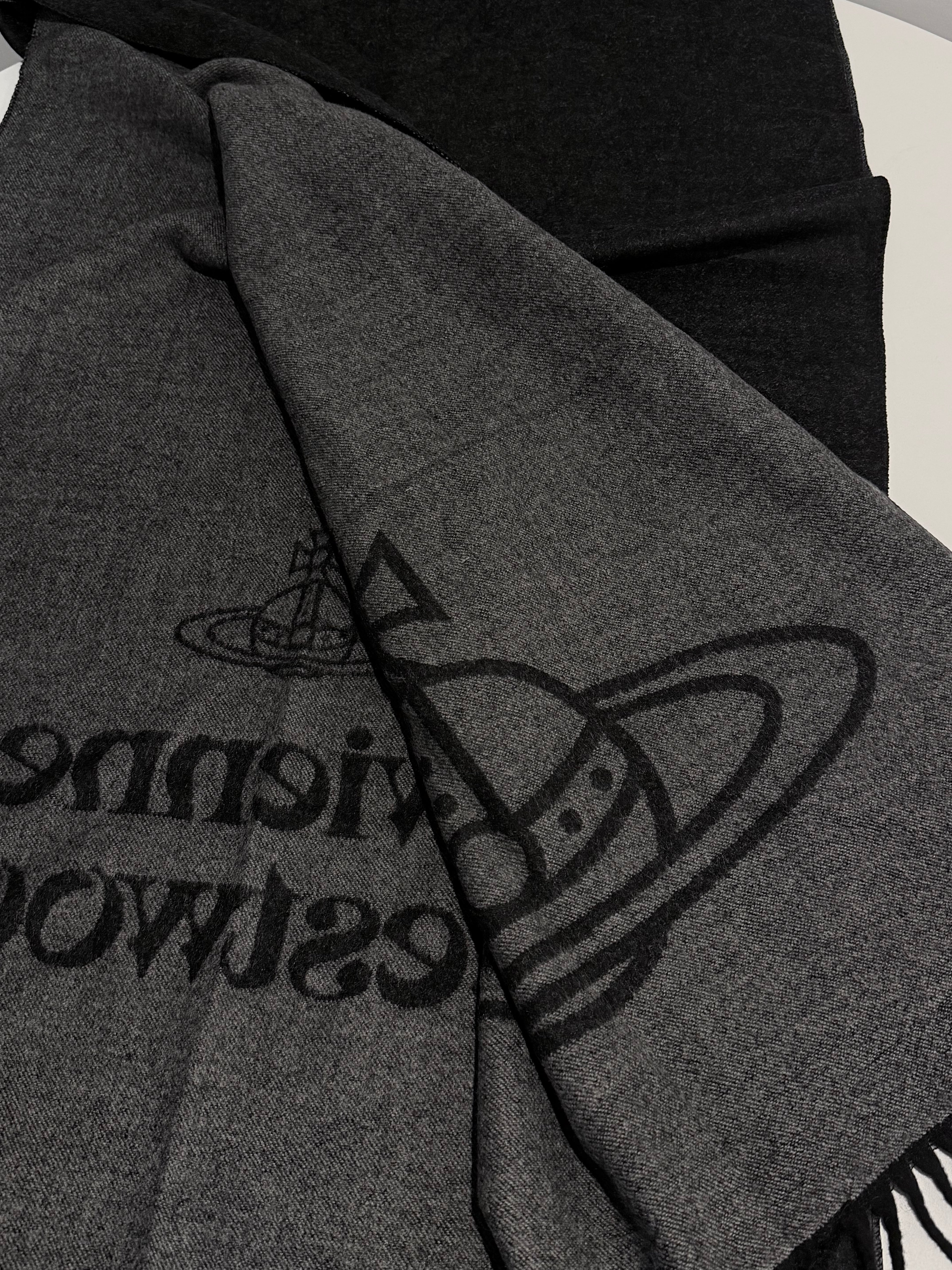 VW Single Orb And Lettering Scarf - Dark Gray