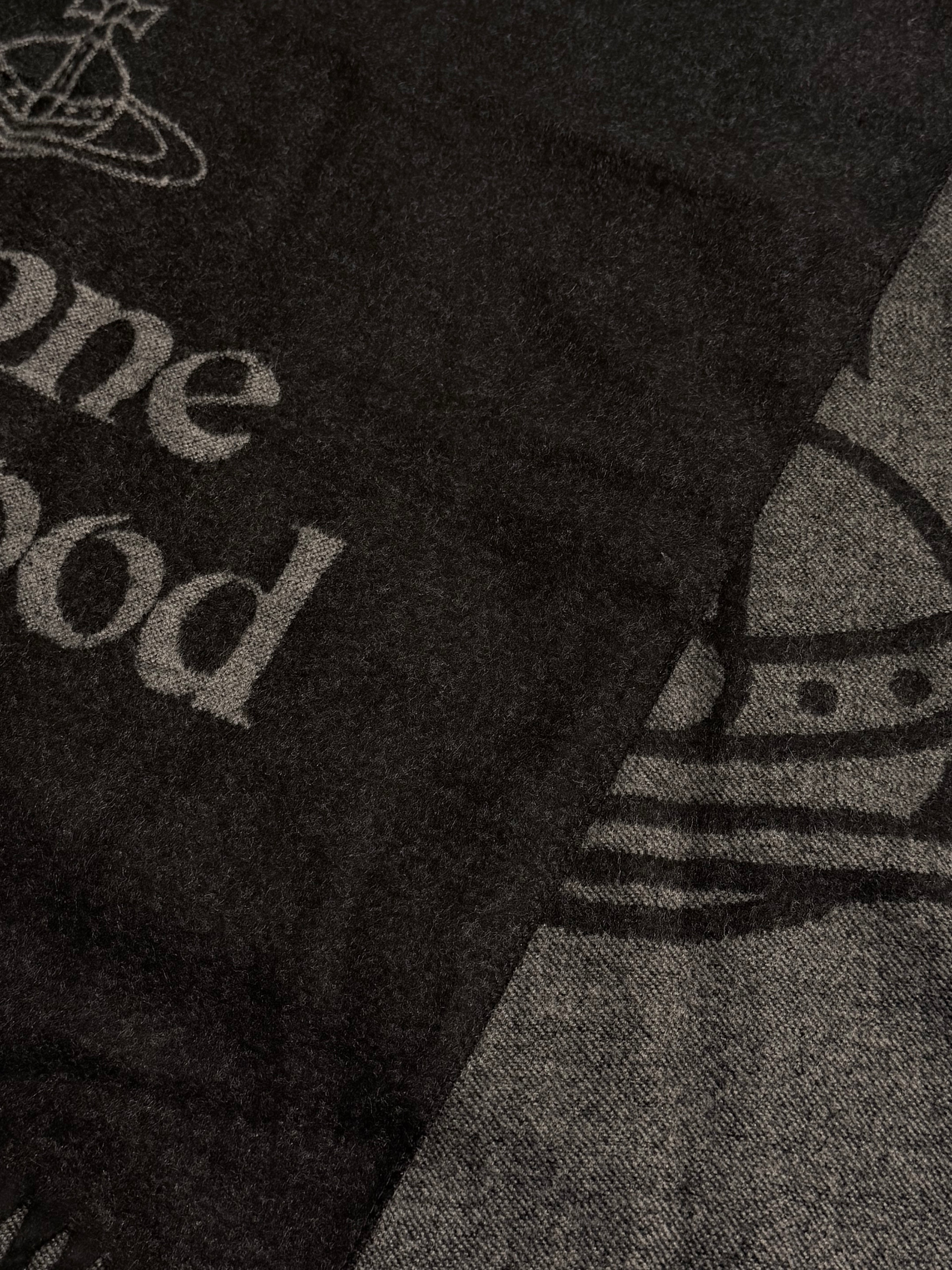 VW Single Orb And Lettering Scarf - Dark Gray