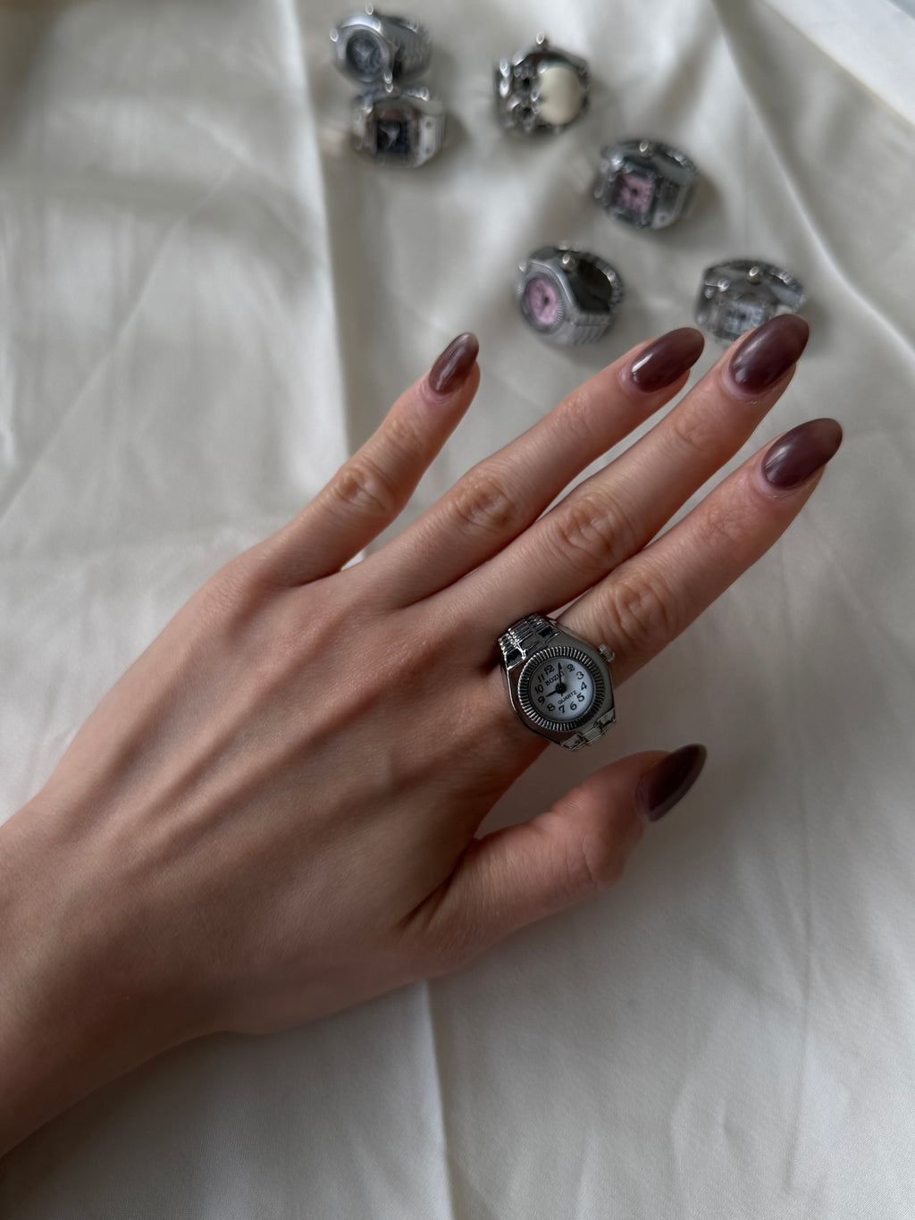 Milano Watch Ring - Silver White
