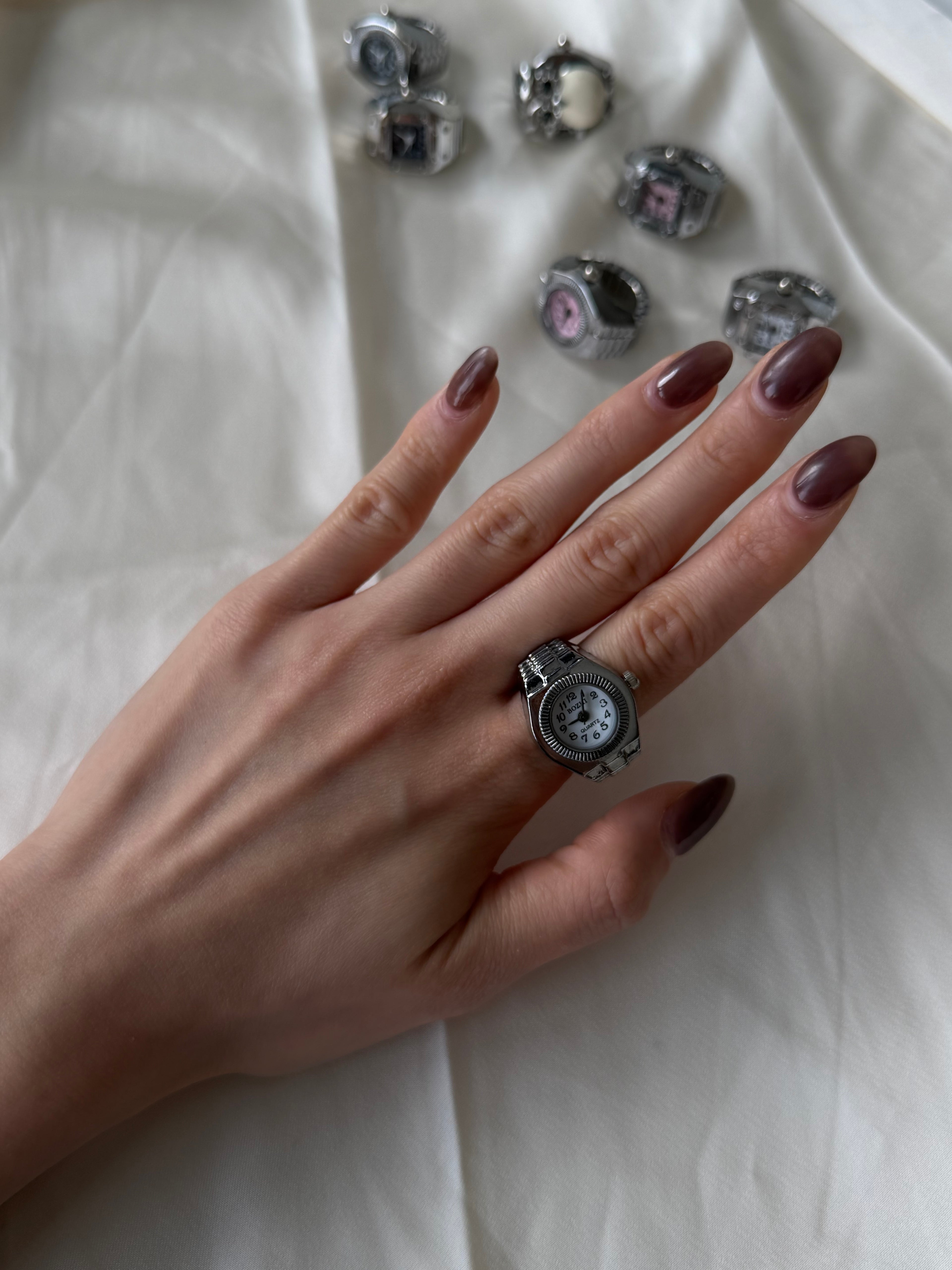 Milano Watch Ring - Silver White
