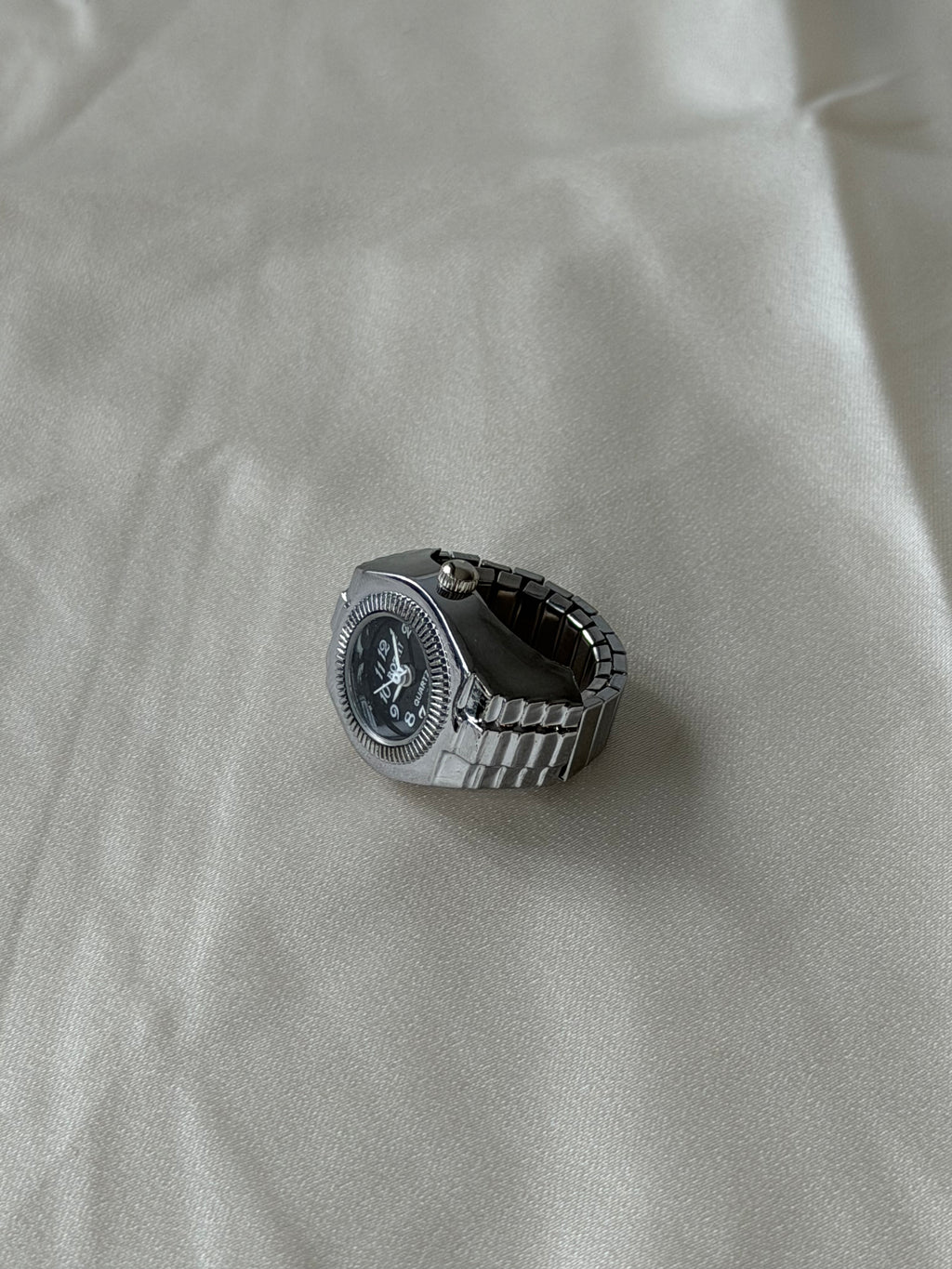 Milano Watch Ring - Silver Black