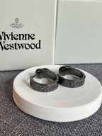 Vivienne Westwood Orb Engraved Text Earrings
