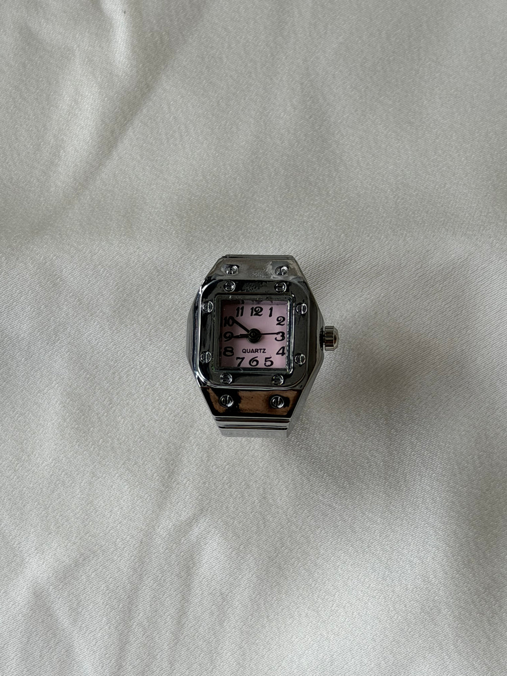 Santos Watch Ring - Silver Pink