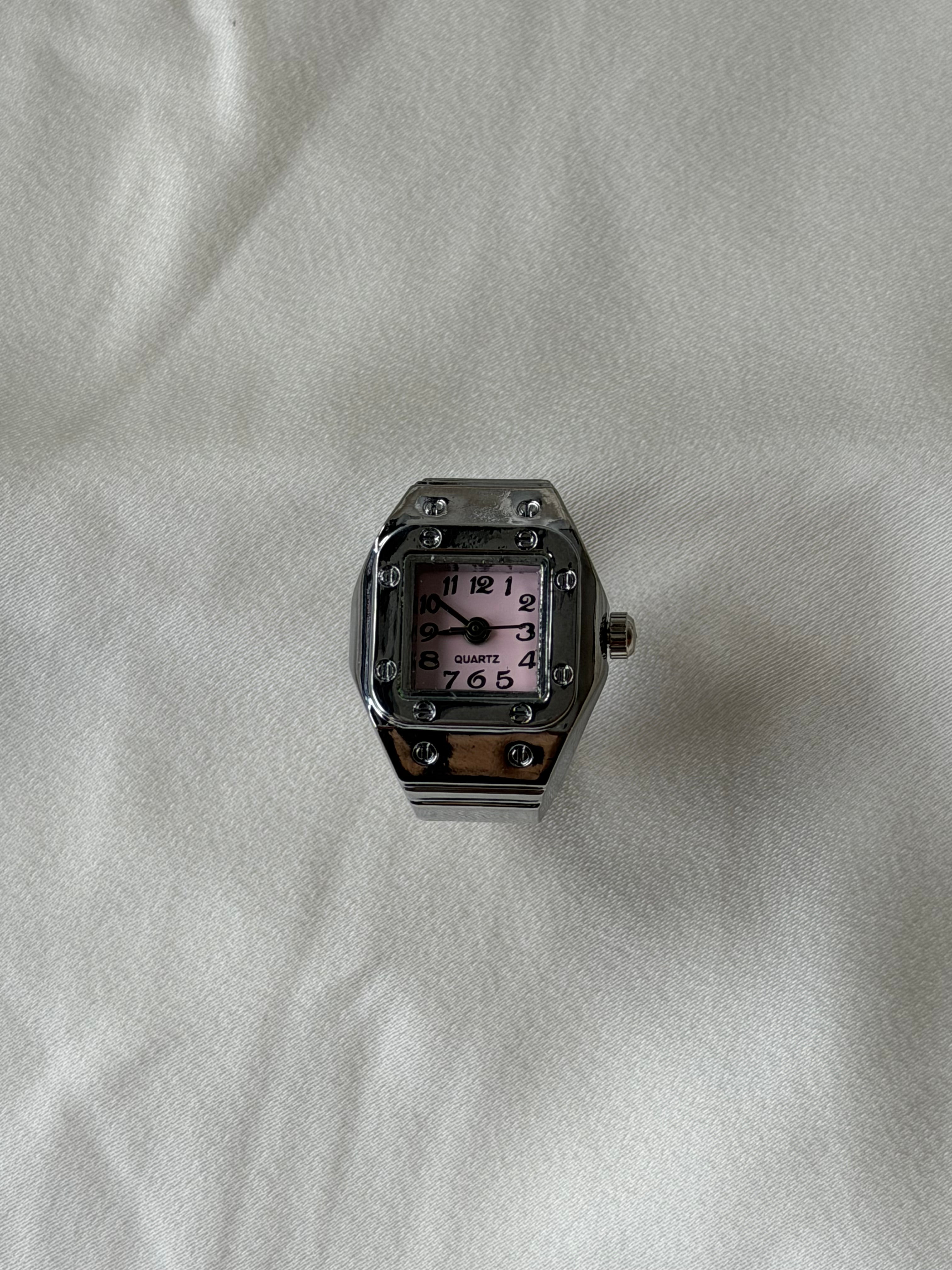 Santos Watch Ring - Silver Pink